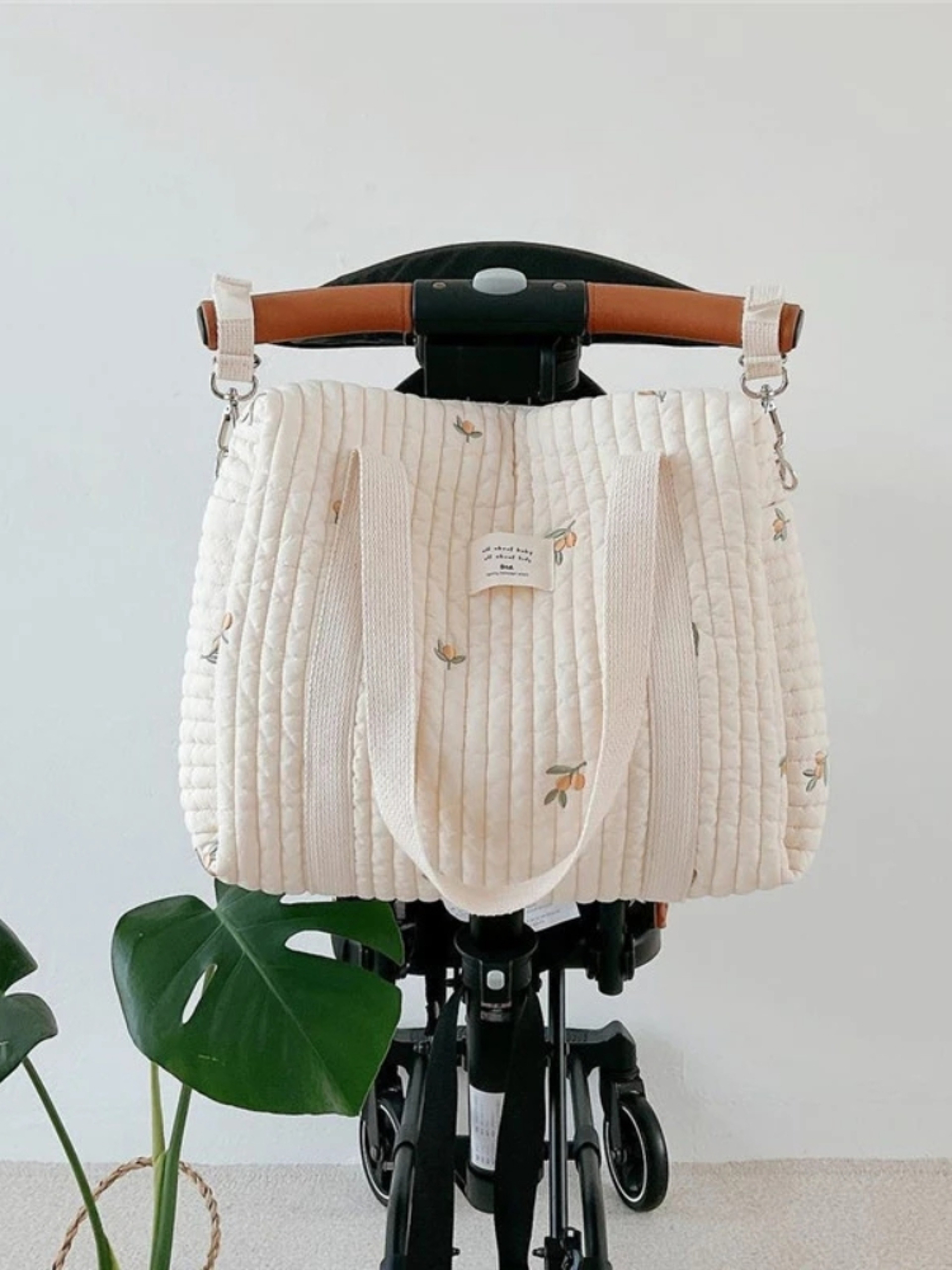 Korea Style Mummy Shoulder Bag Quilted Embroidery Diaper Bag Large Stroller Organizer For Newborn B 0