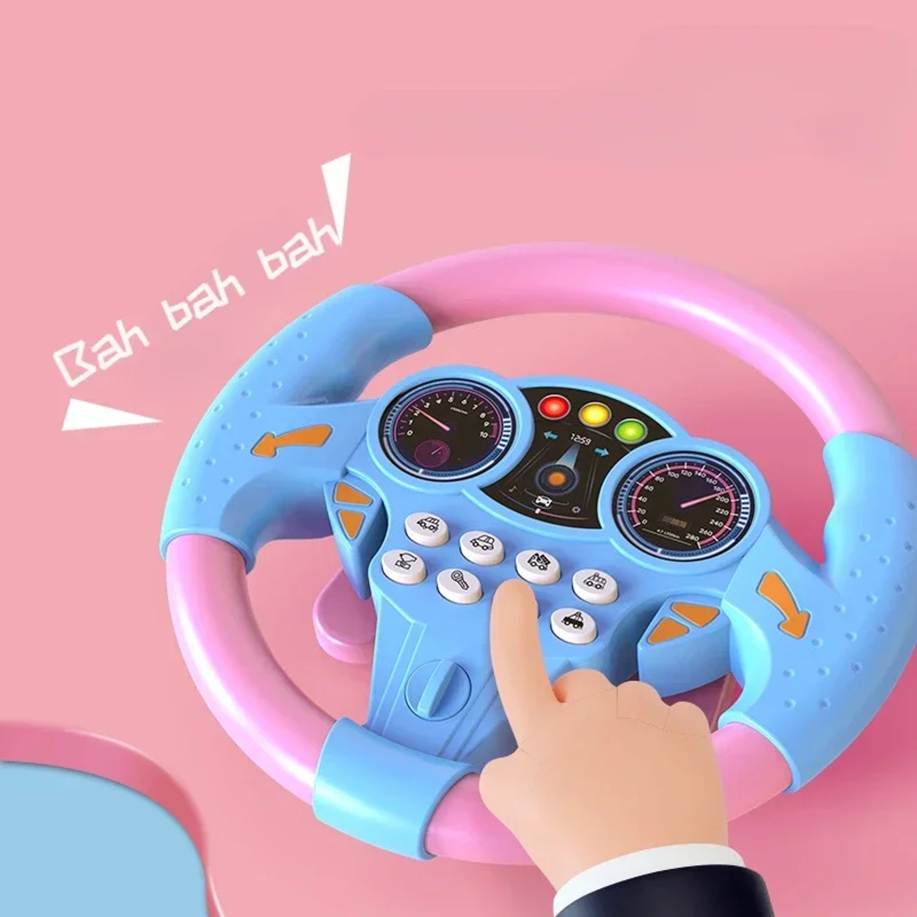 Childrens Toy Infant Shining Simulation Steering Wheel Kids Early Education Stroller Steering Wheel 4