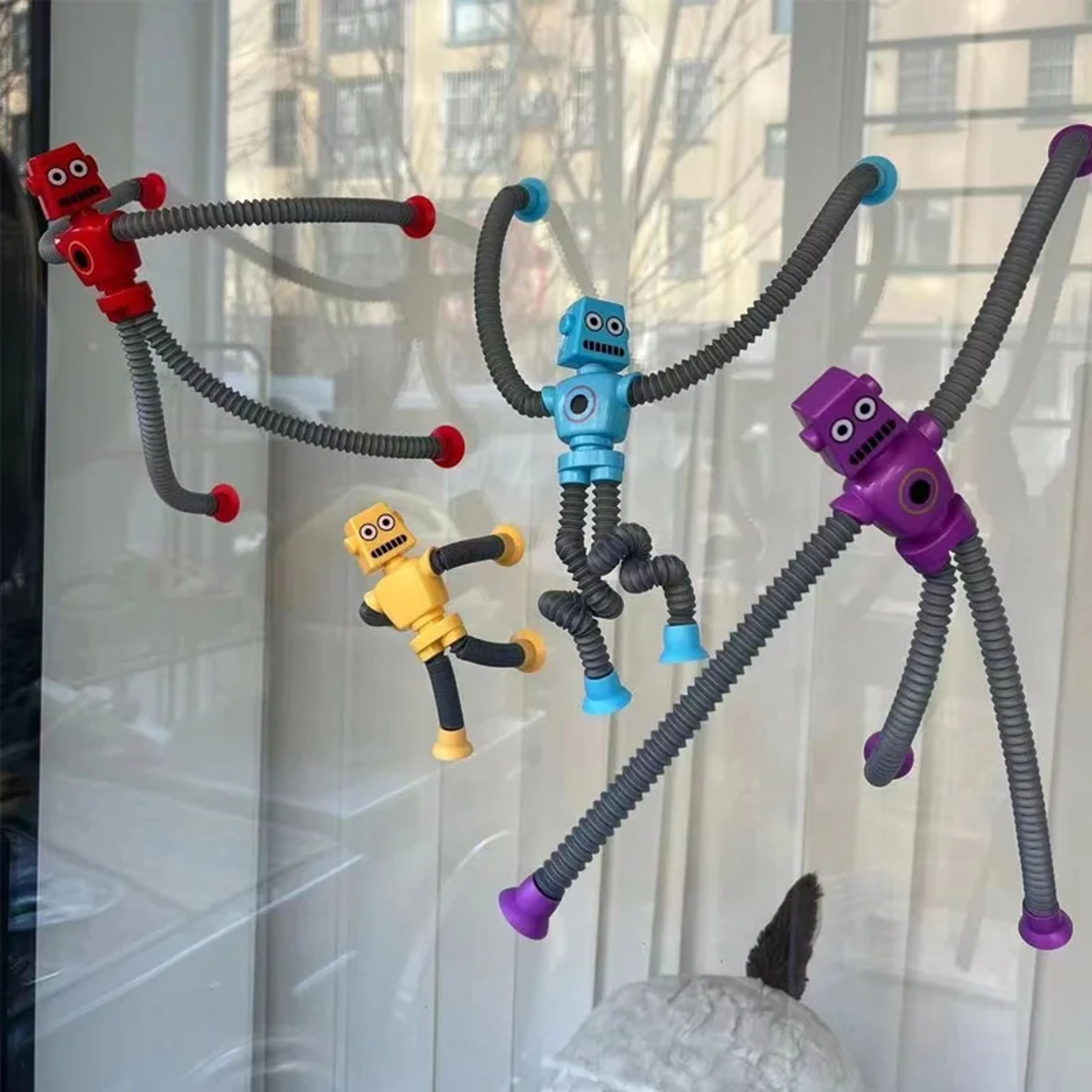 Suction Cup Telescopic Tube Robot Shape Stretch Tube Giraffe Educational Decompression Toy 2