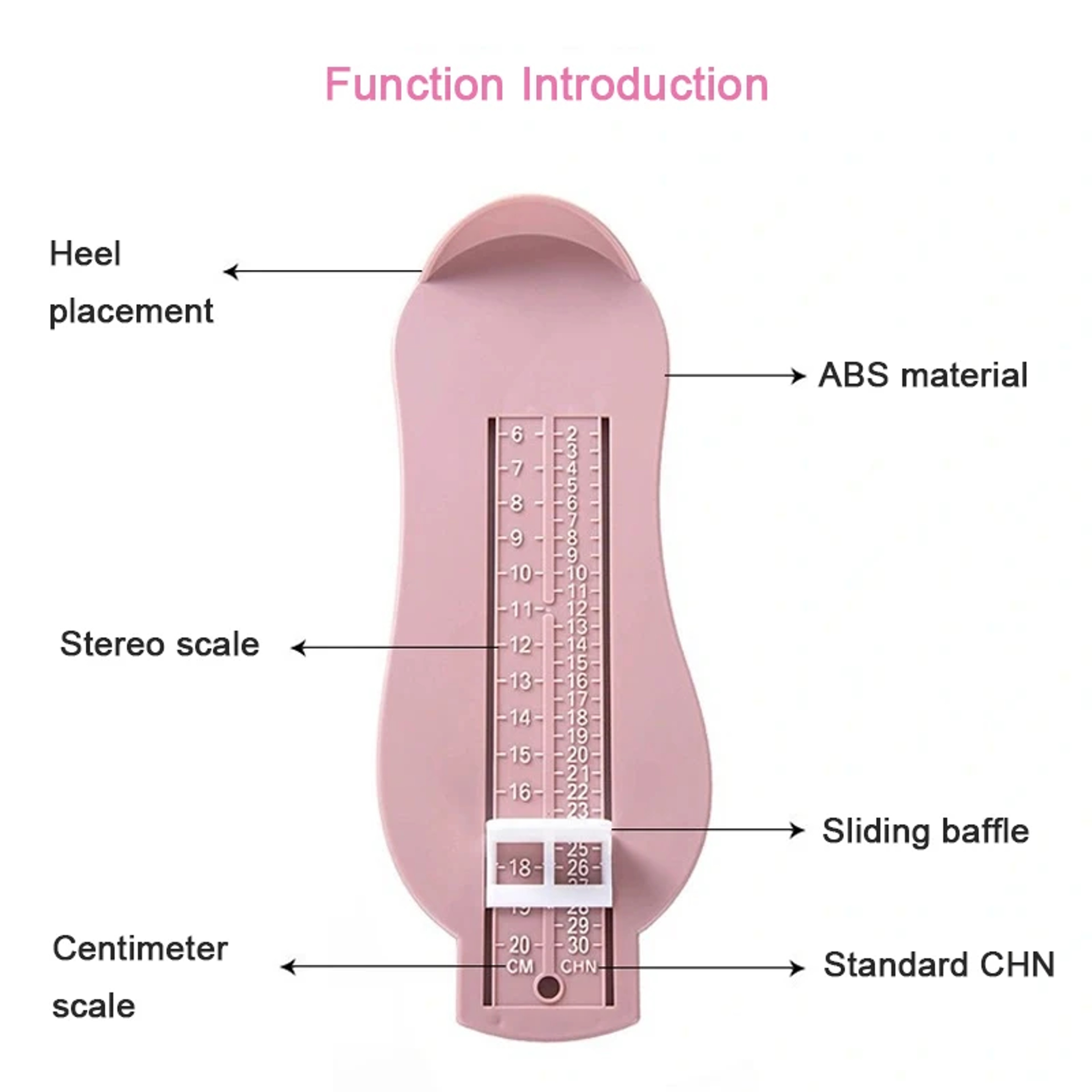 Foot Length Measuring Ruler Fittings, Baby Boy Girl Shoe Size Gauge – view 4