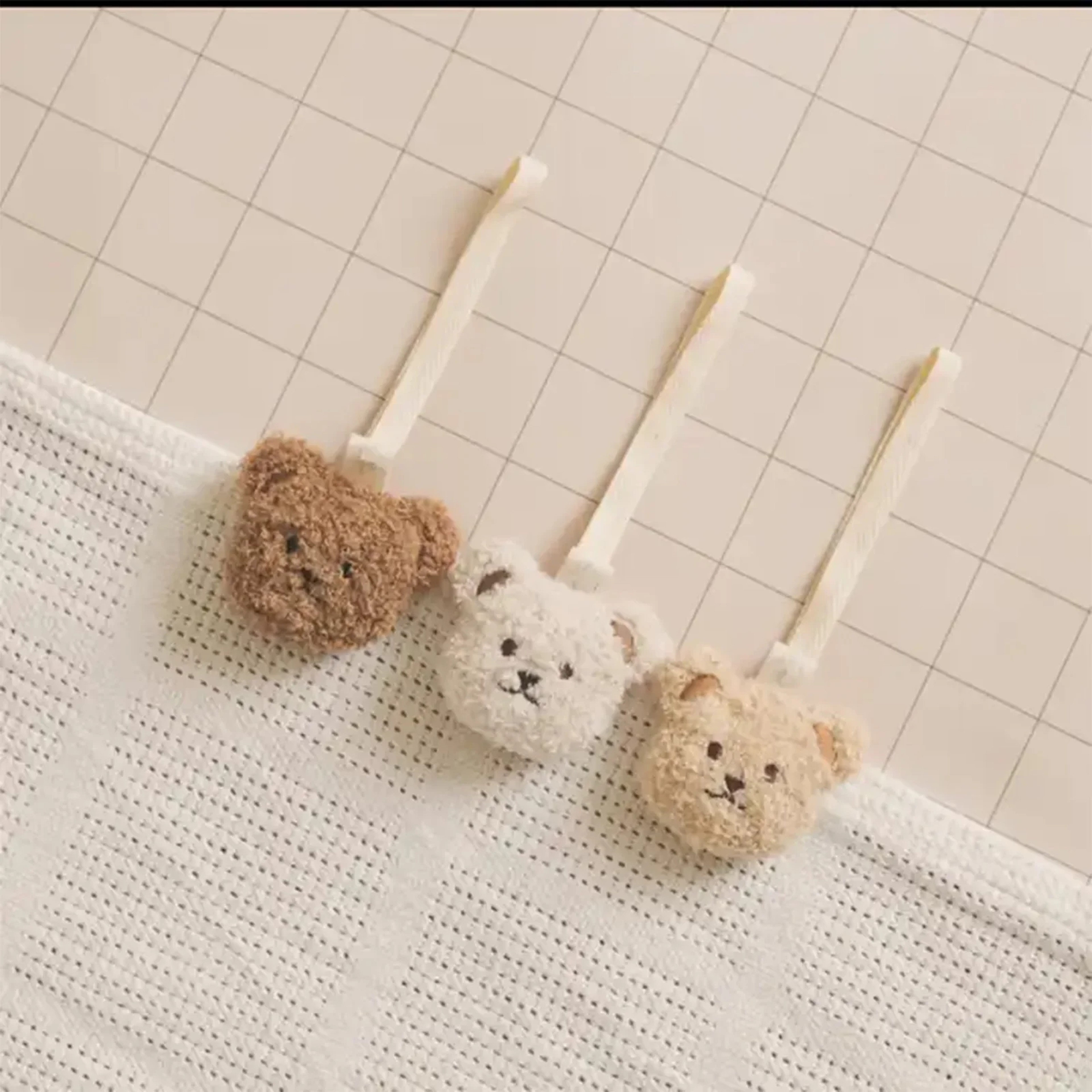 Baby Pacifier Holder Chains Cute Teddy Embroidered Bear Face Moon Clip Newborn Accessories Toddler  0