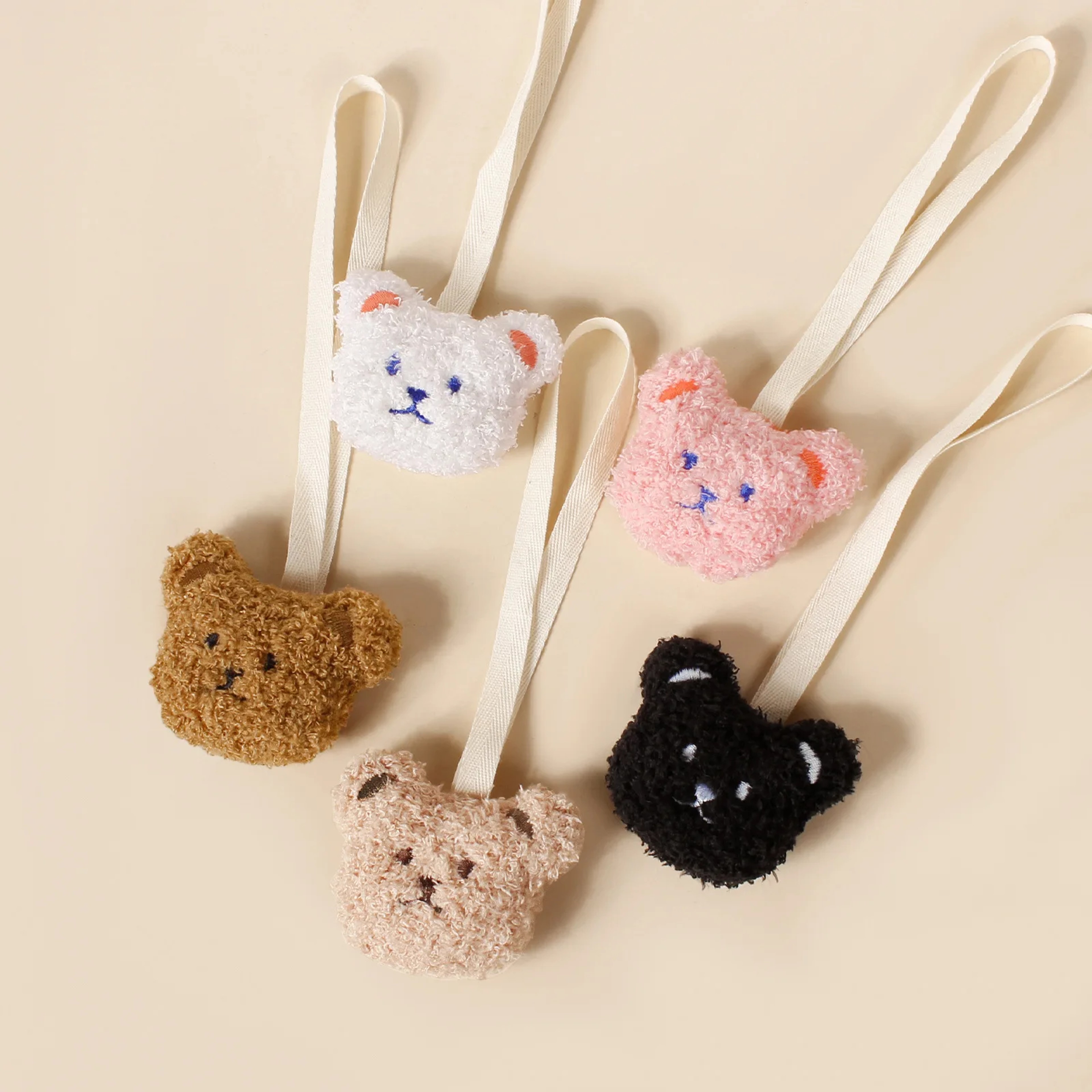 Baby Pacifier Holder Chains Cute Teddy Embroidered Bear Face Moon Clip Newborn Accessories Toddler  2
