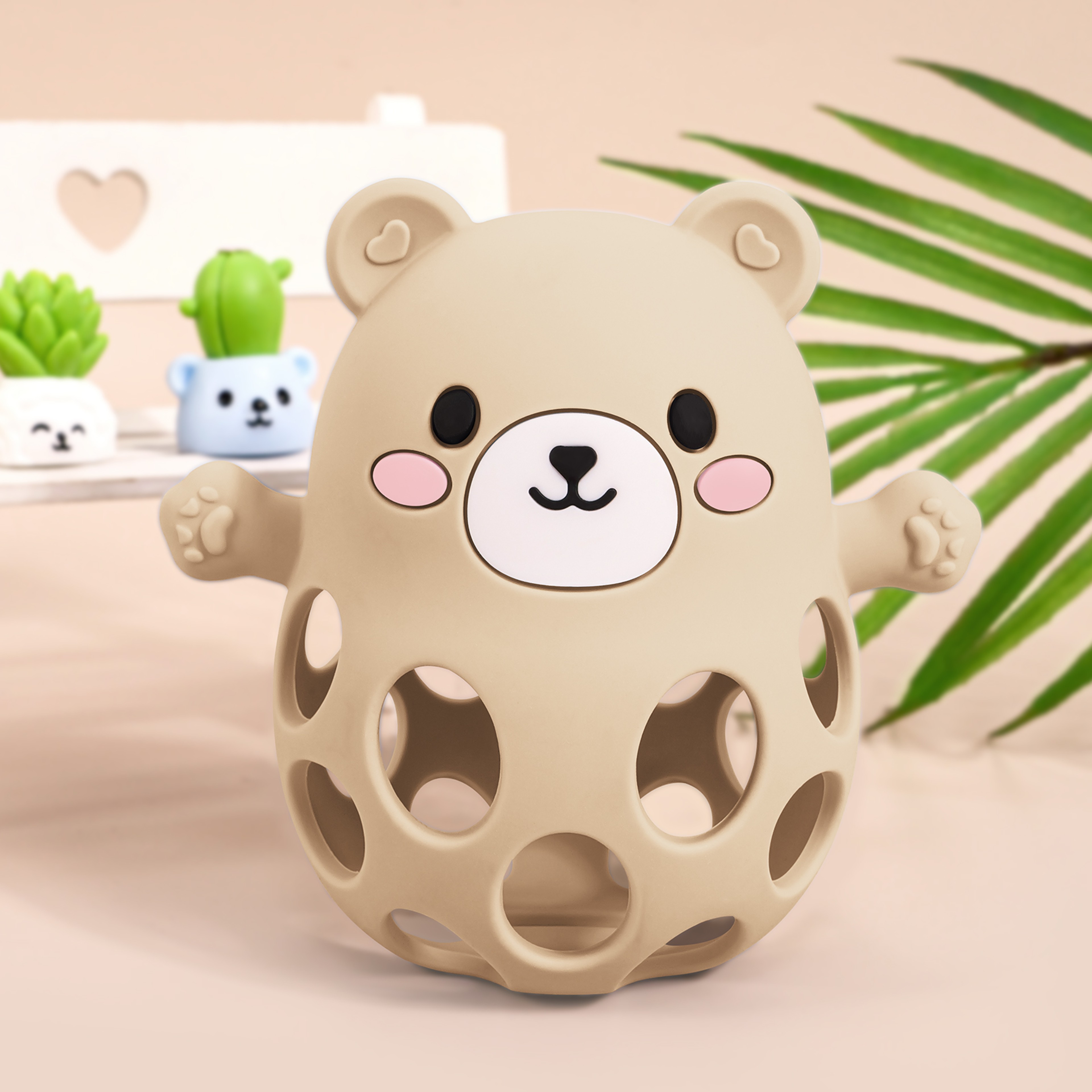 Kids Baby Teether Gloves Colorful Cartoon Bear Shape Hollow Glove Toy For Newborn Great Gift 8