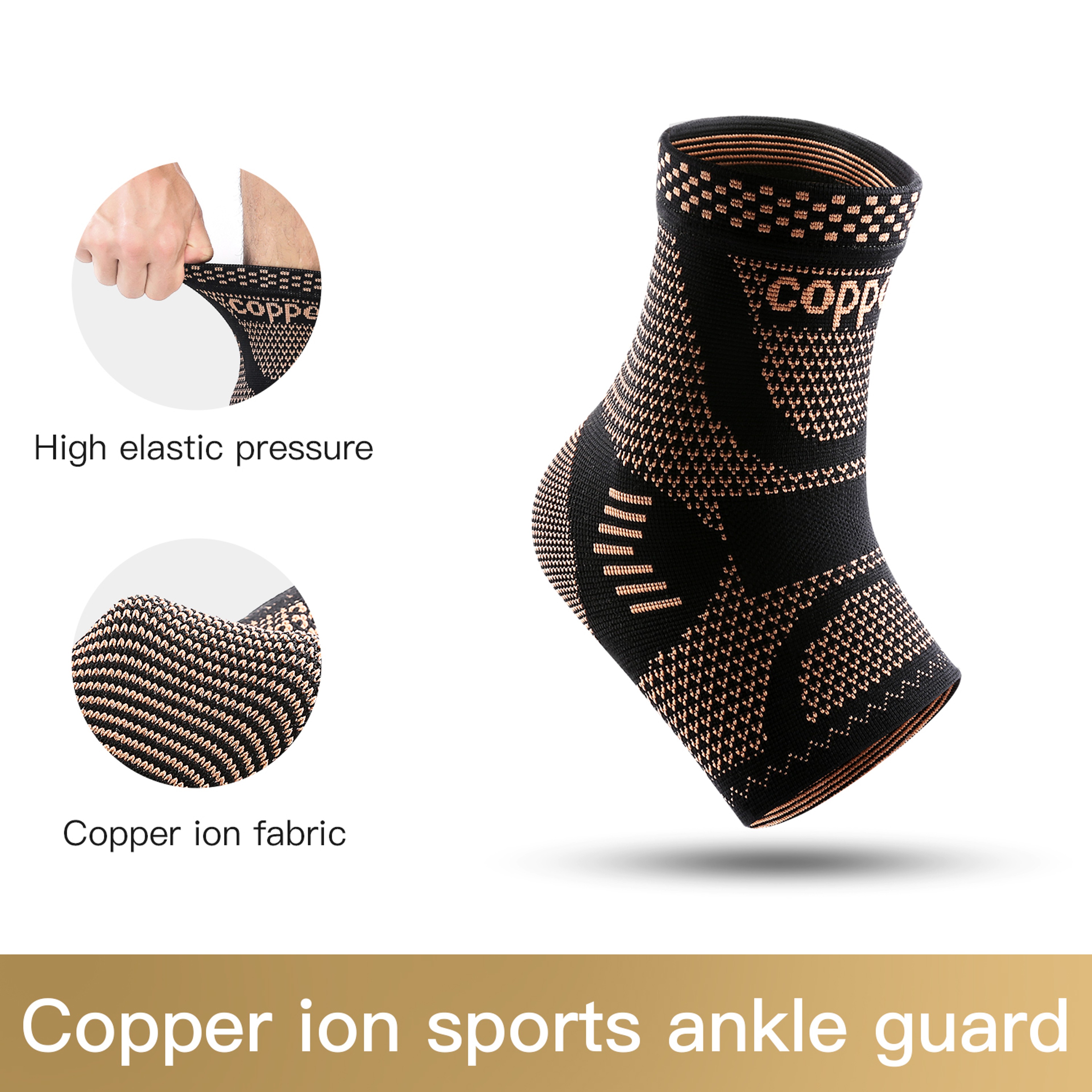 Infused Copper Ankle Brace Compression Support Sleeve For Men Women Relief For Foot Pain Sprained A 5