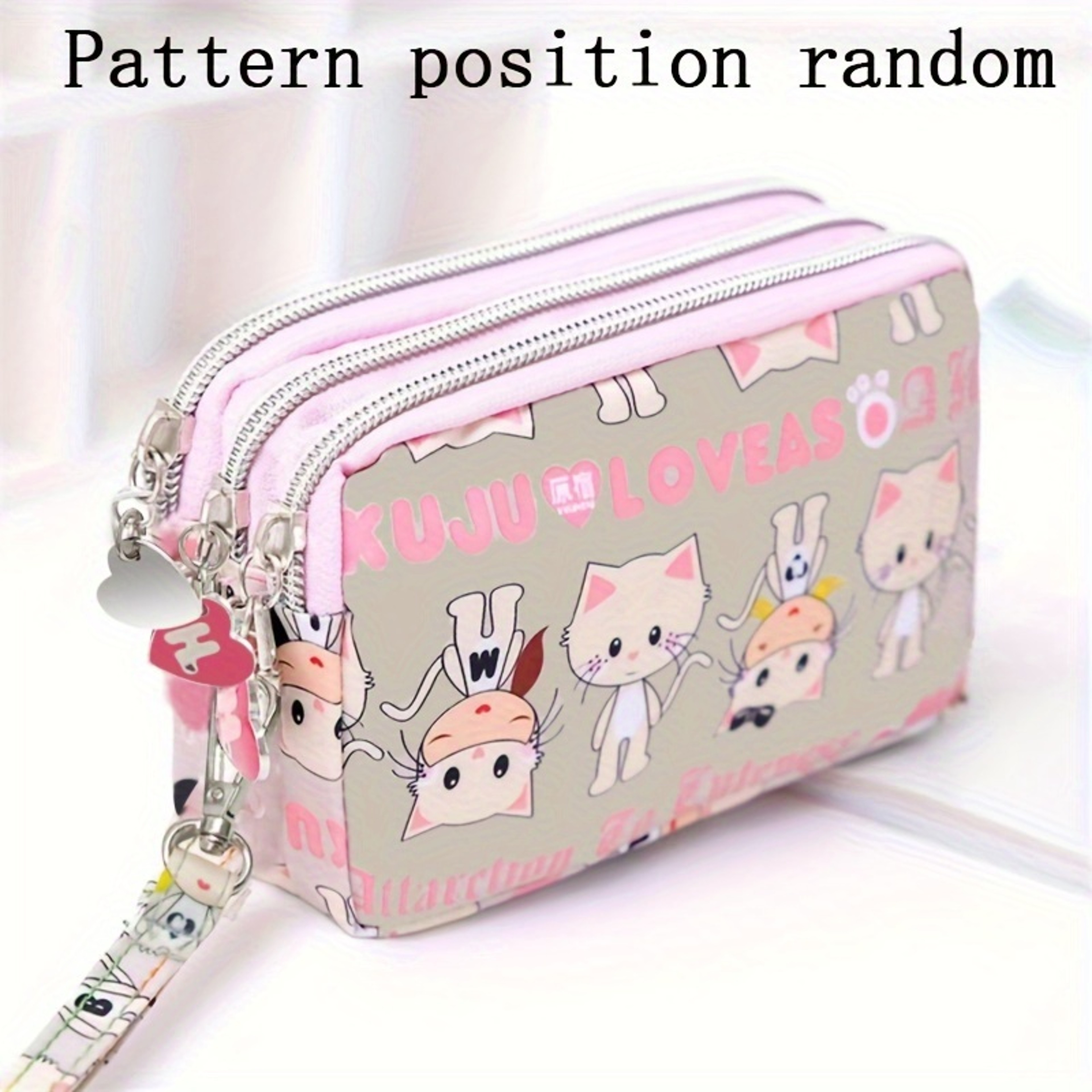 Women's handbag, Thickened three-layer long, Wrist mobile phone bag, Cute washable cloth, zipper pocket purse – view 7