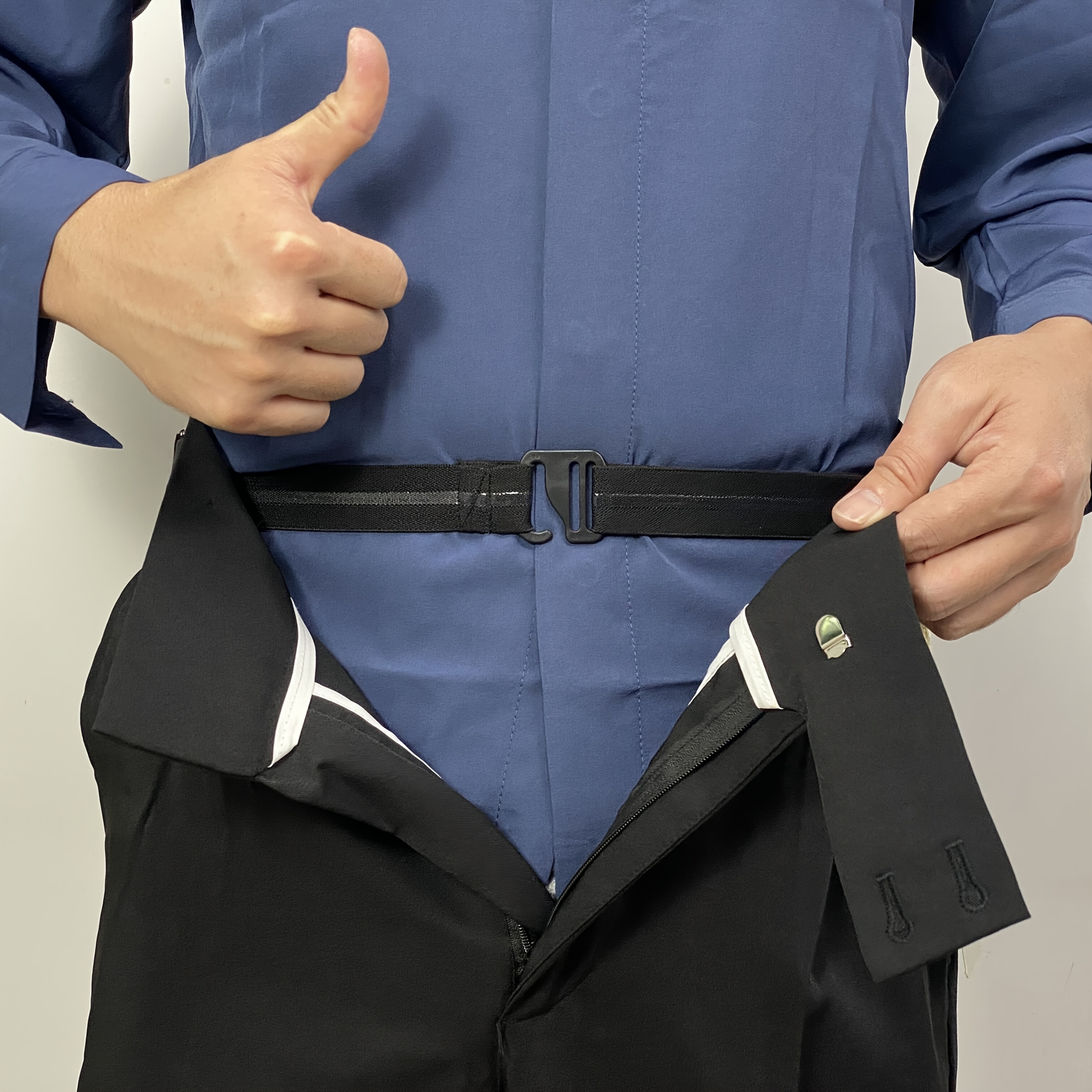 Adjustable Elastic Non-Slip Shirt Stays, Men's Knit Fabric, Polyester Belts for Formal Shirts, Perfect for Weddings – view 4