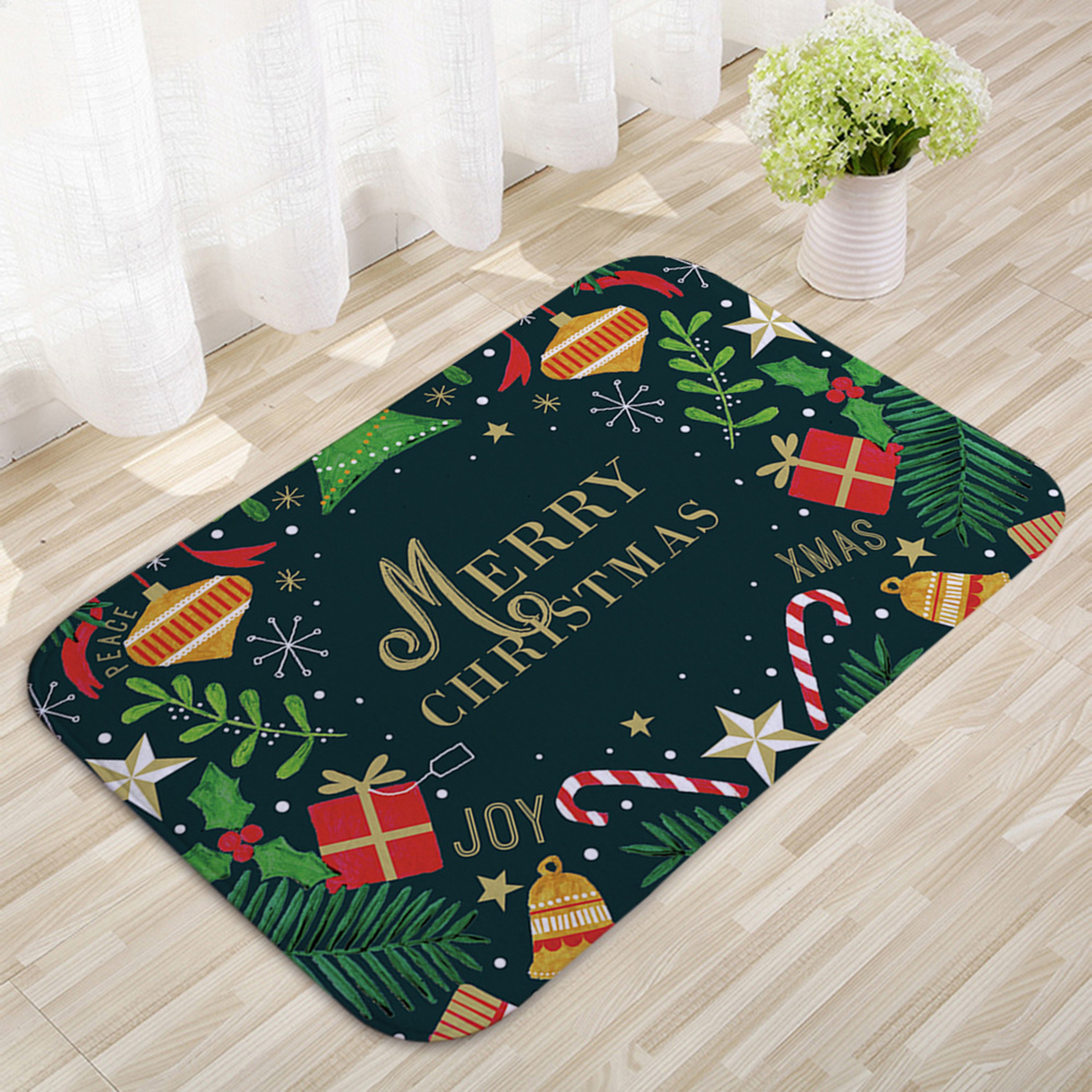 Outdoor Carpet Merry Christmas Santa Claus Door Mat Navidad Ornament Decorations For Home New Year  0