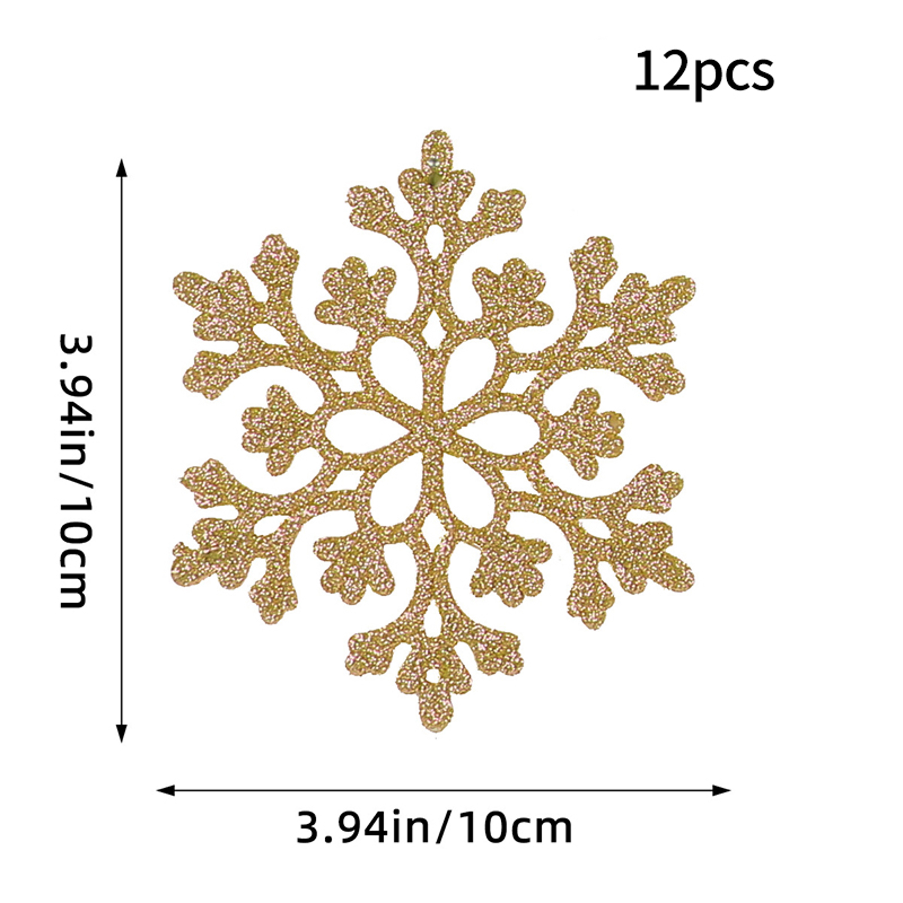 Christmas Tree Hollow Snowflake, Pink Glitter, Plastic Decorations, Pendants, New Year Party Festival Supplies – view 8