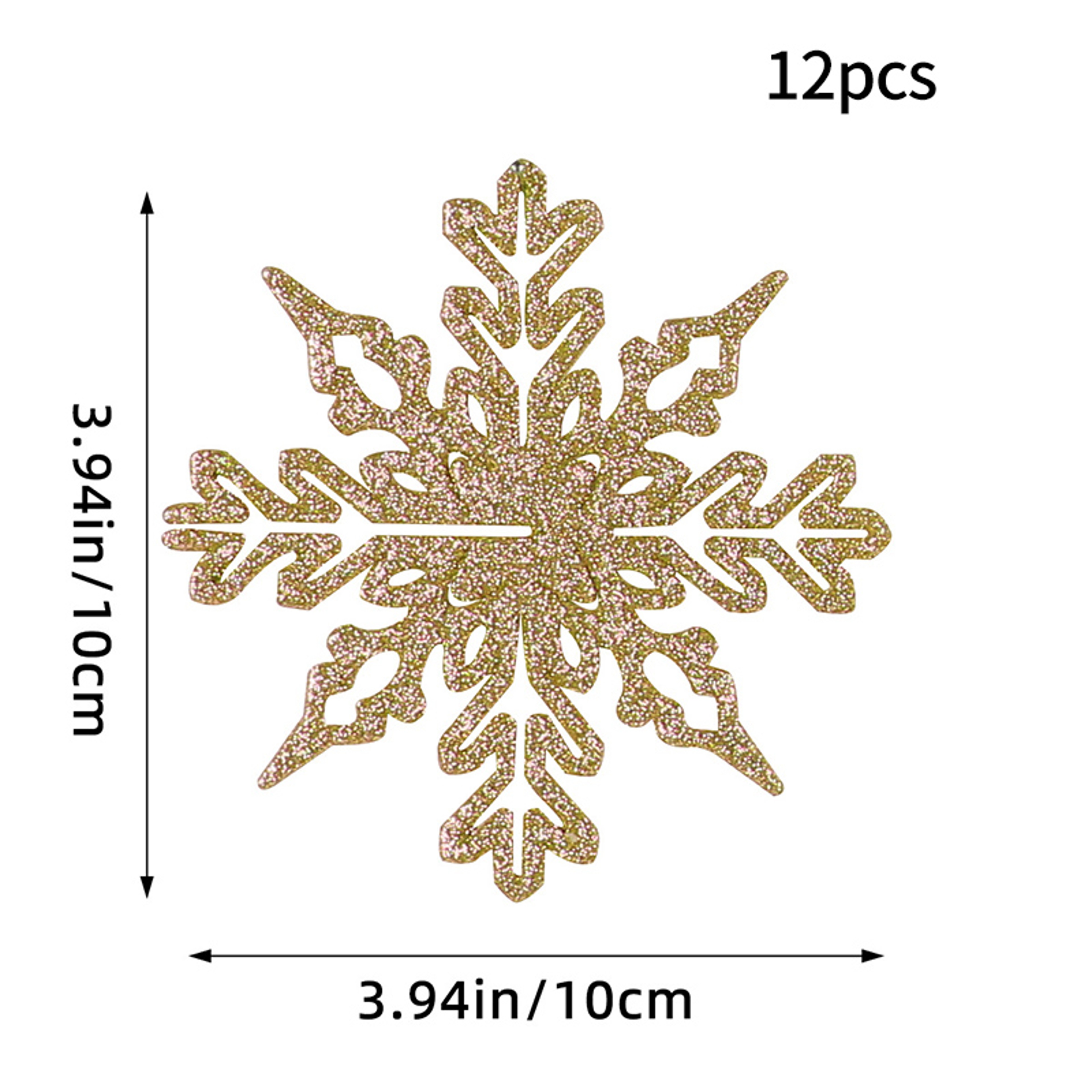 Christmas Tree Hollow Snowflake, Pink Glitter, Plastic Decorations, Pendants, New Year Party Festival Supplies – view 10