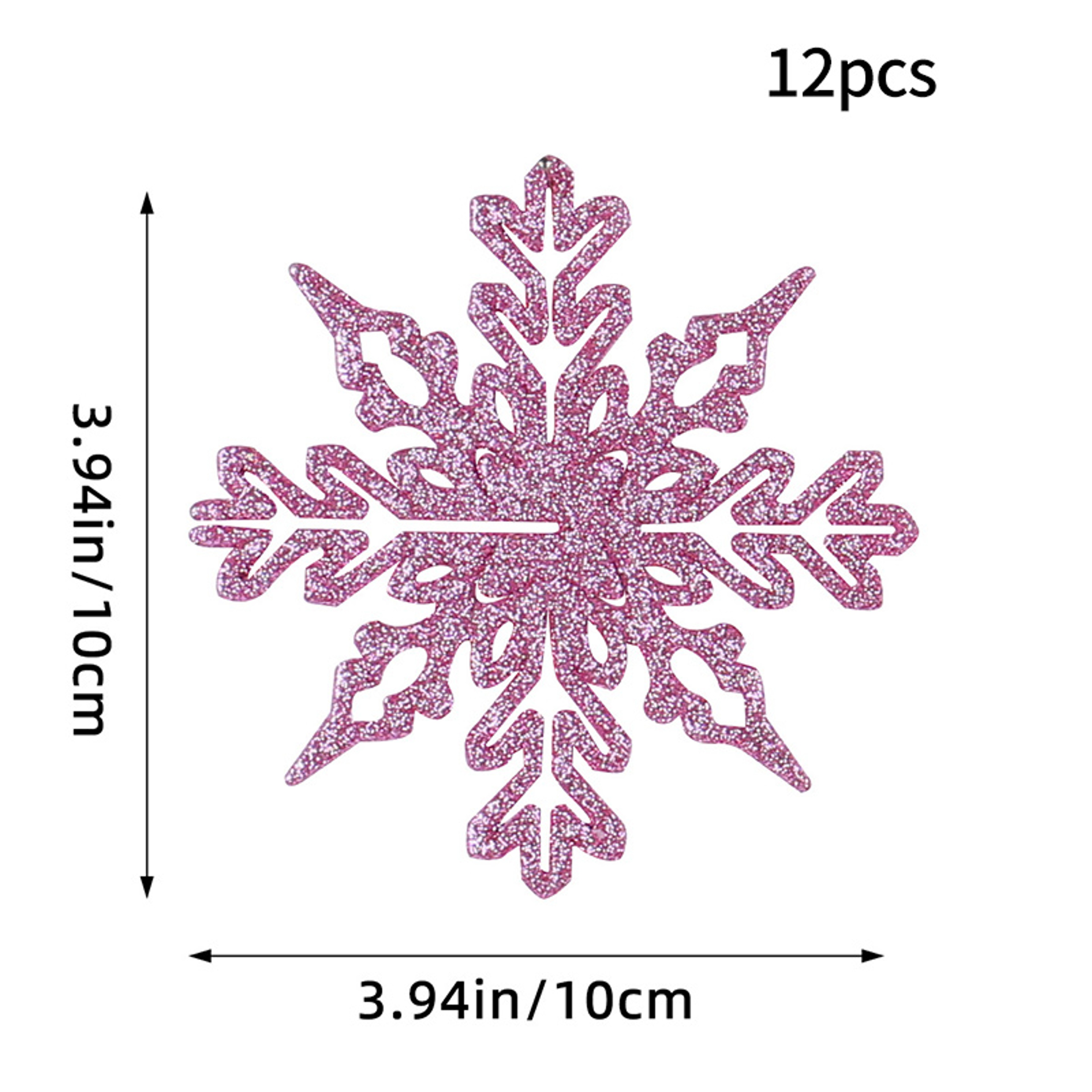 Christmas Tree Hollow Snowflake, Pink Glitter, Plastic Decorations, Pendants, New Year Party Festival Supplies – view 33