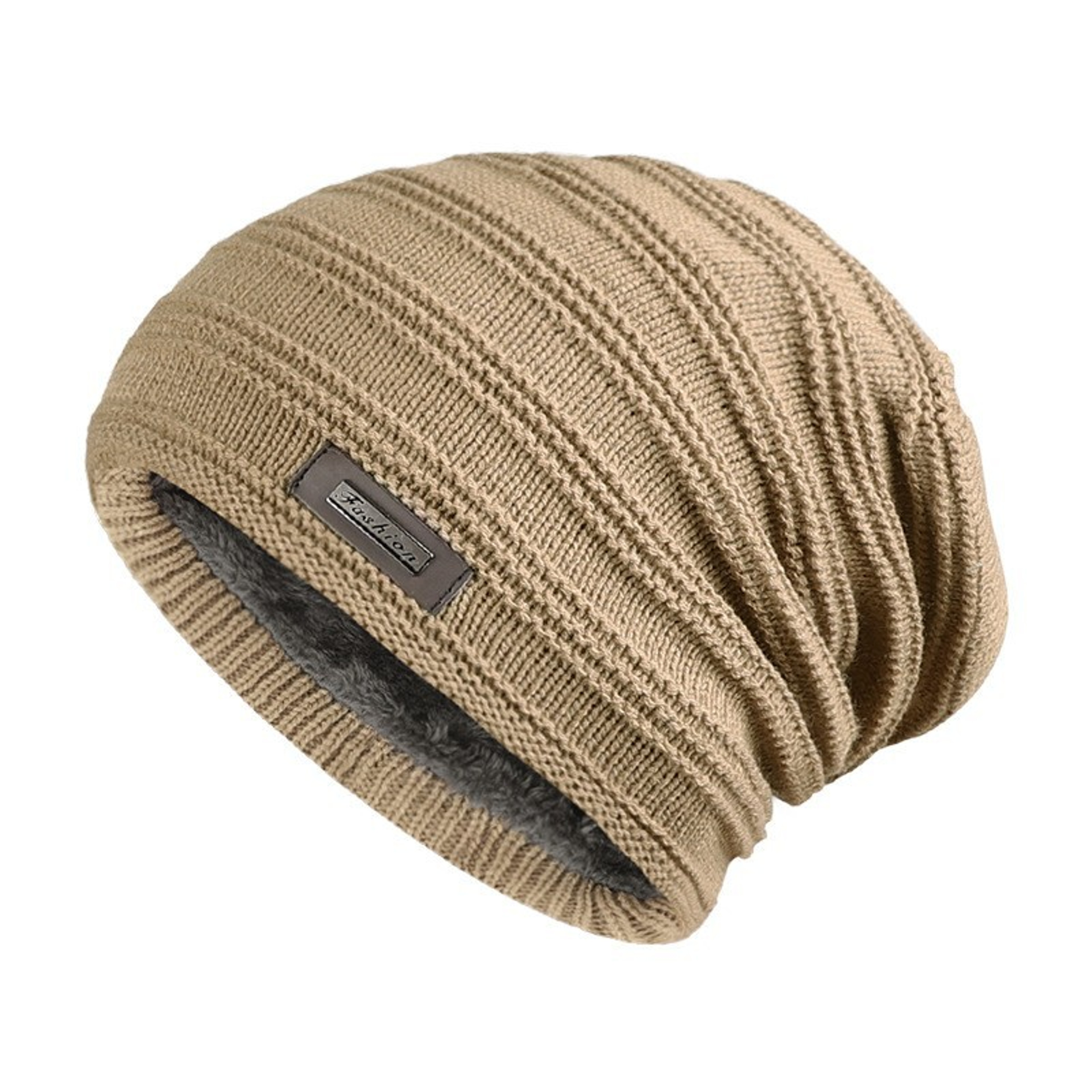 Thick Soft Stretch Hat, Unisex Fur Lined Beanie, Keep Warm Winter Hat, Fashionable Winter Cap for Men and Women – view 9