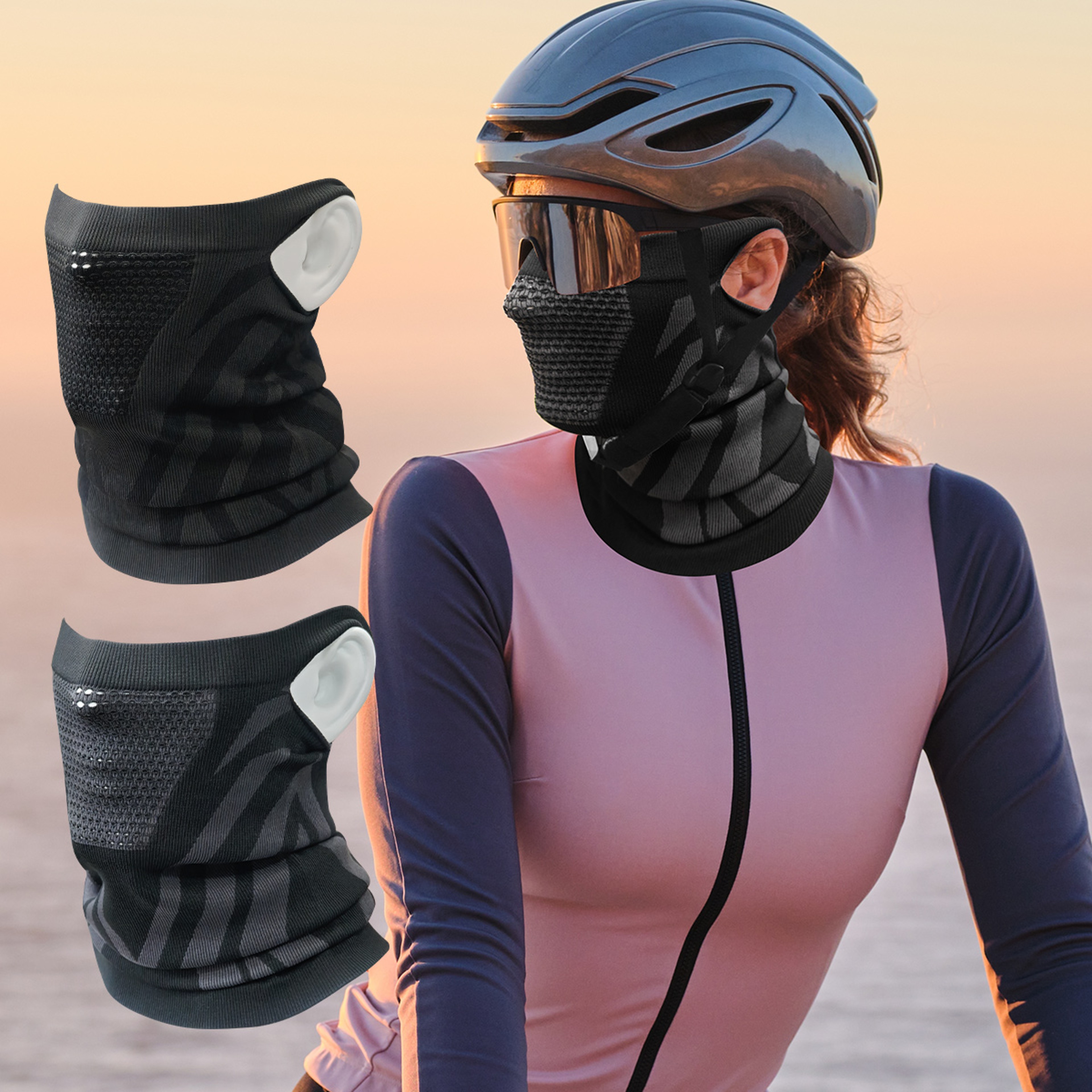Balaclava Ear-Loops Anti-shedding, Winter Neck Warmer Gaiter, Windproof Face Mask for Ski Snowboard – view 1