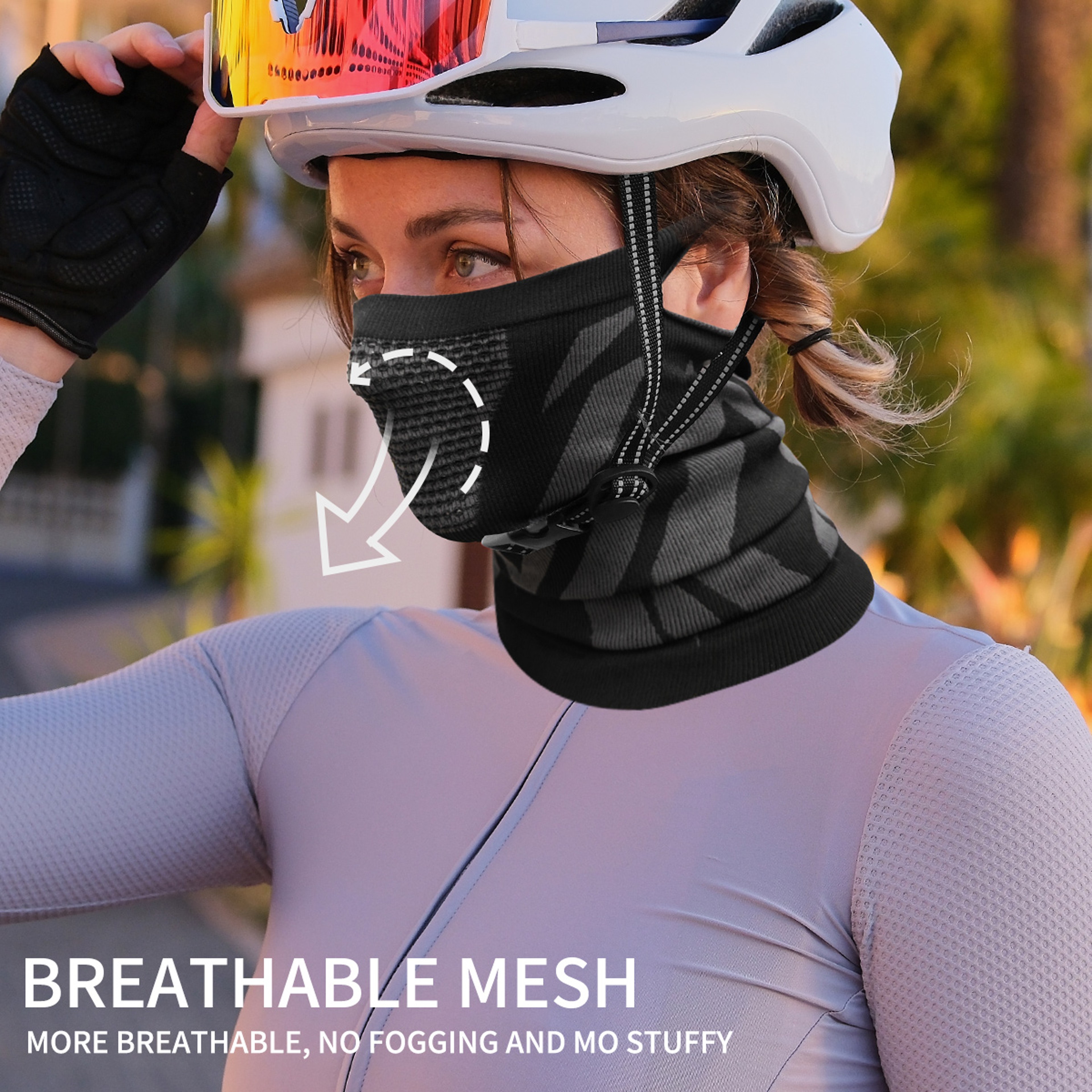 Balaclava Ear-Loops Anti-shedding, Winter Neck Warmer Gaiter, Windproof Face Mask for Ski Snowboard – view 5