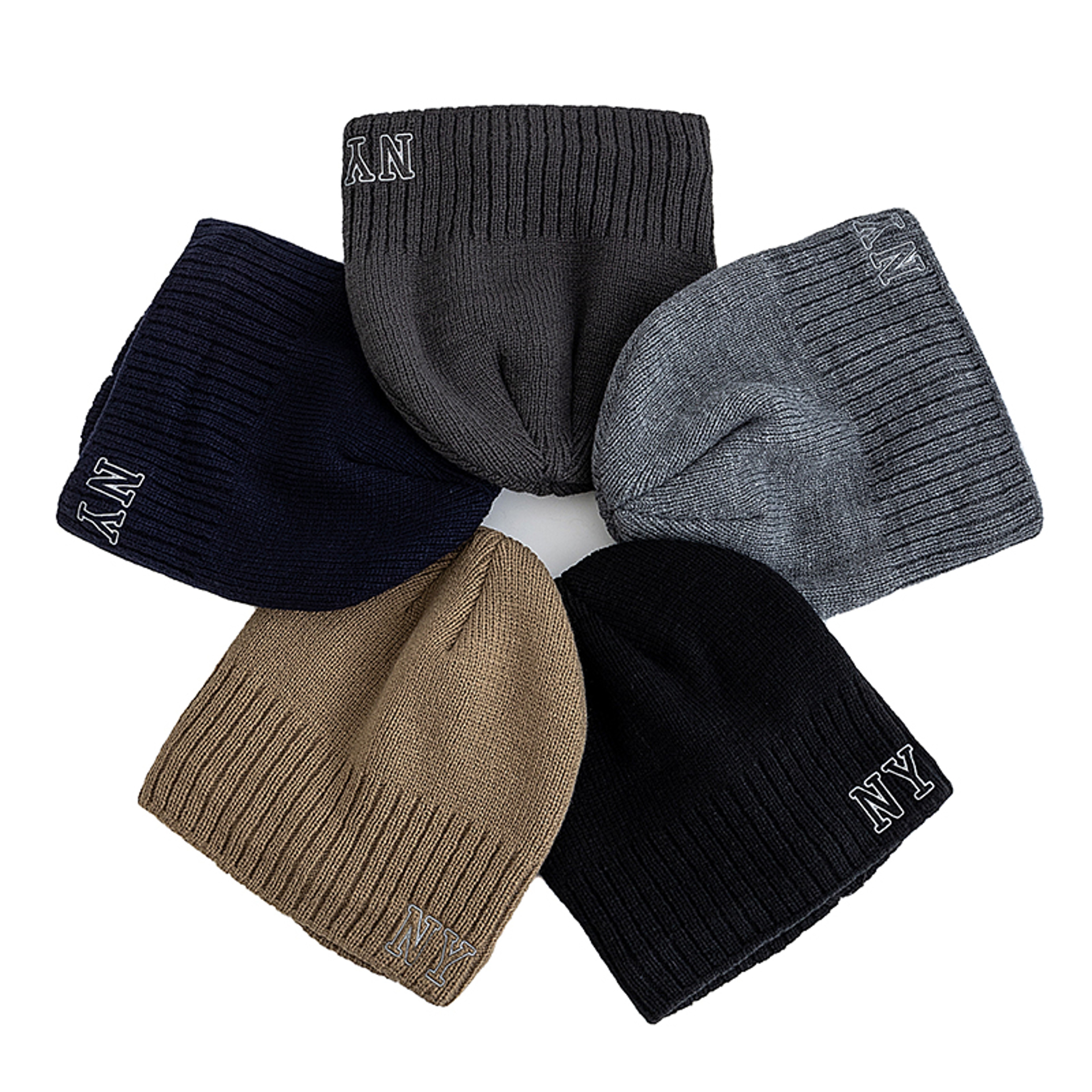 Winter Ski Knitted Beanie Hat, New Style Plush Fur Lined Warm Cap, Unisex Autumn Casual NY Printed Hat for Men Women – view 6
