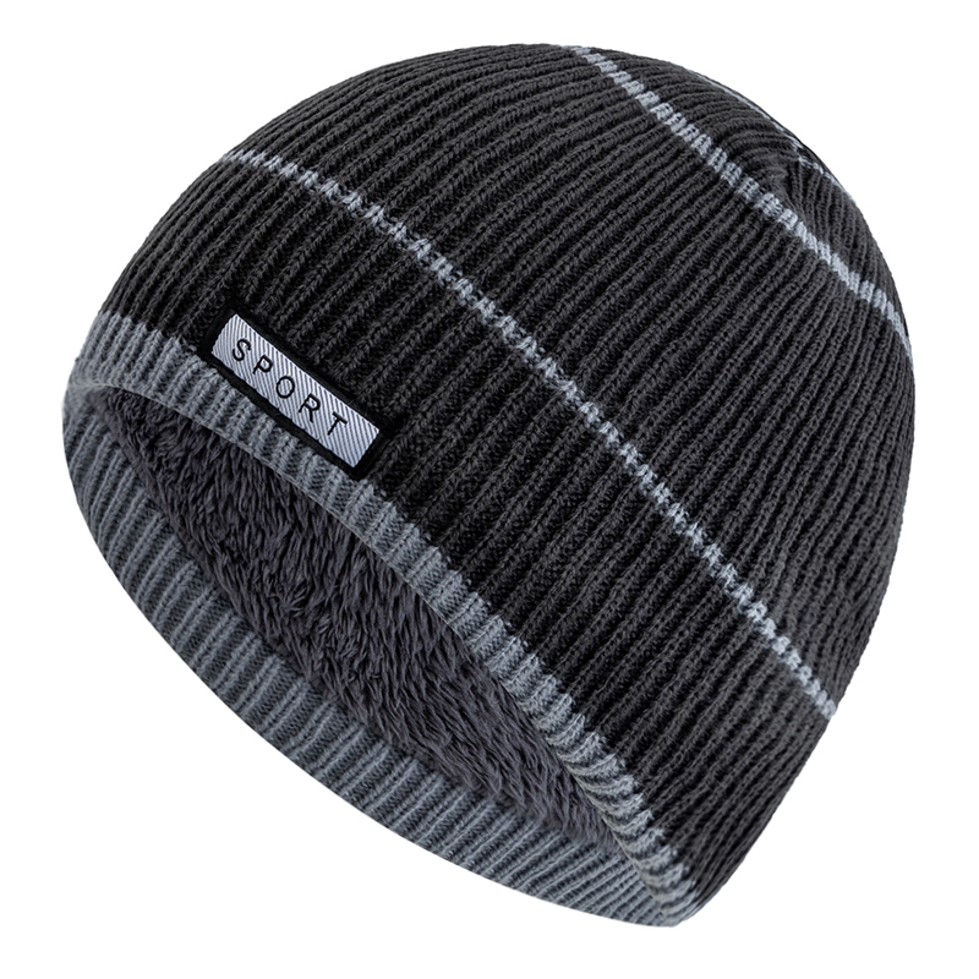 Winter Beanies for Men and Women, Unisex Warm Knitted Hat, Plush Fur Lined Streetwear Cap, Casual Designer Ski Hat – view 9