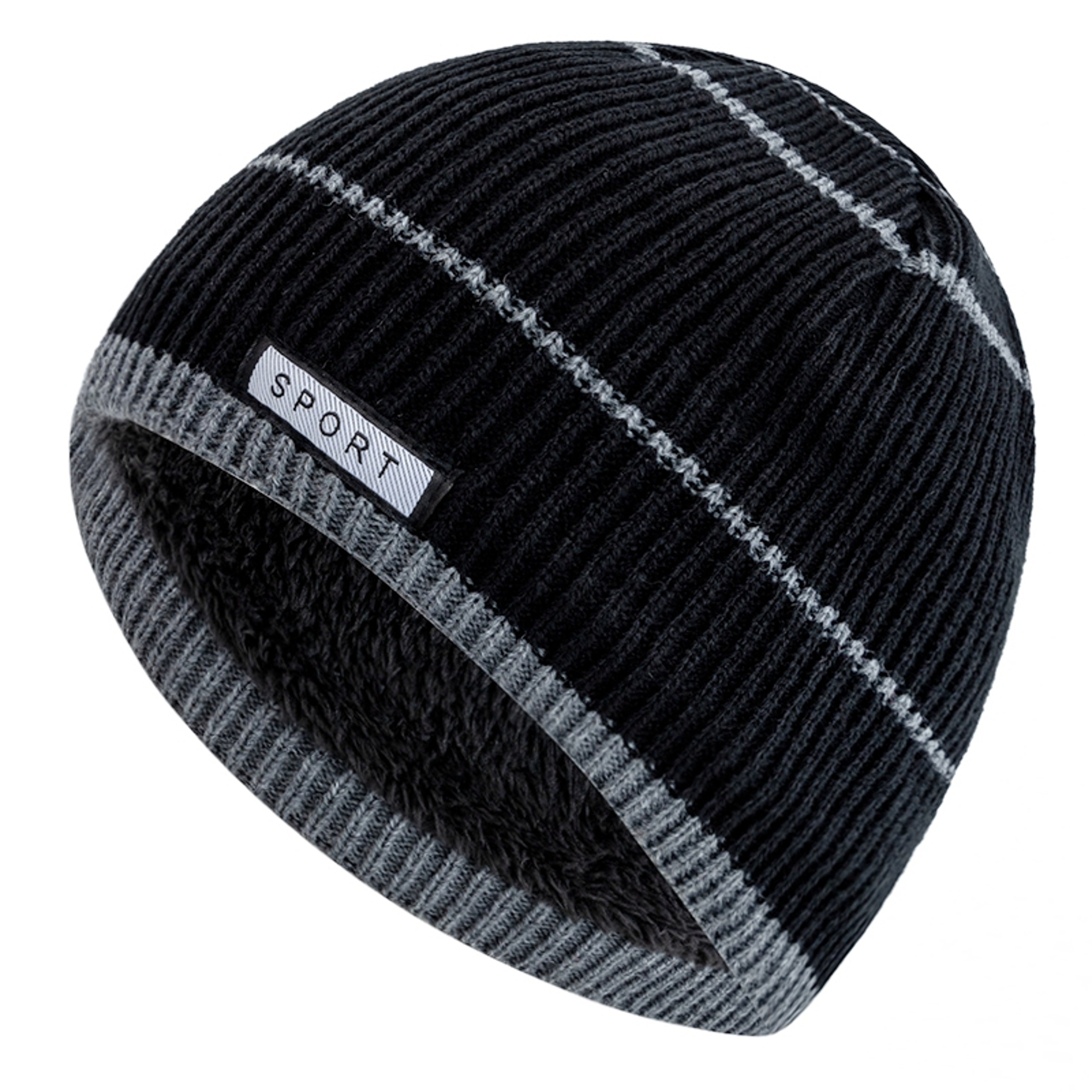 Winter Beanies for Men and Women, Unisex Warm Knitted Hat, Plush Fur Lined Streetwear Cap, Casual Designer Ski Hat – view 12