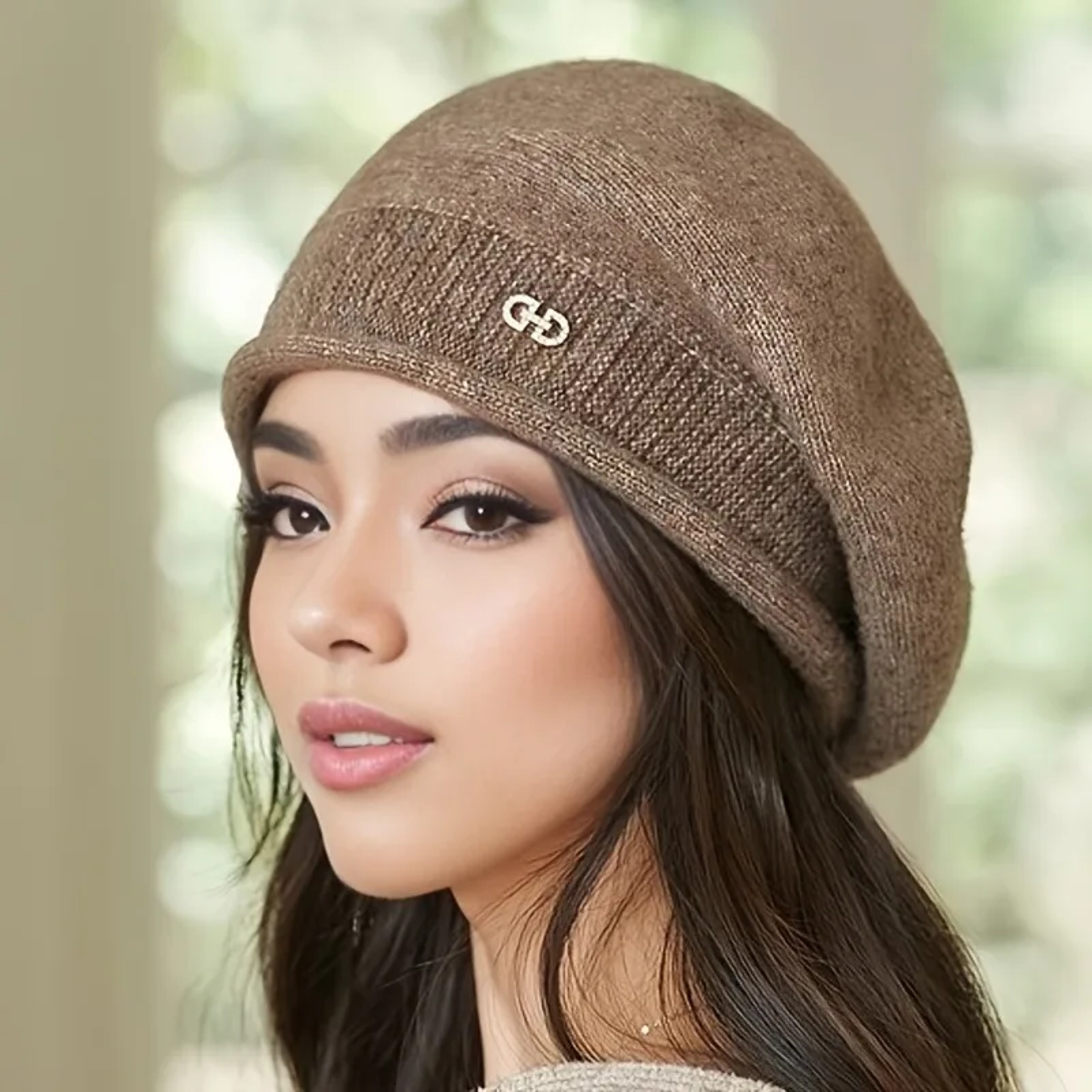 Womens 1pc Stretchy Fleece Beanie Hat Soft Cozy Acrylic Knit Cap With Pocket For Autumn Winter 0