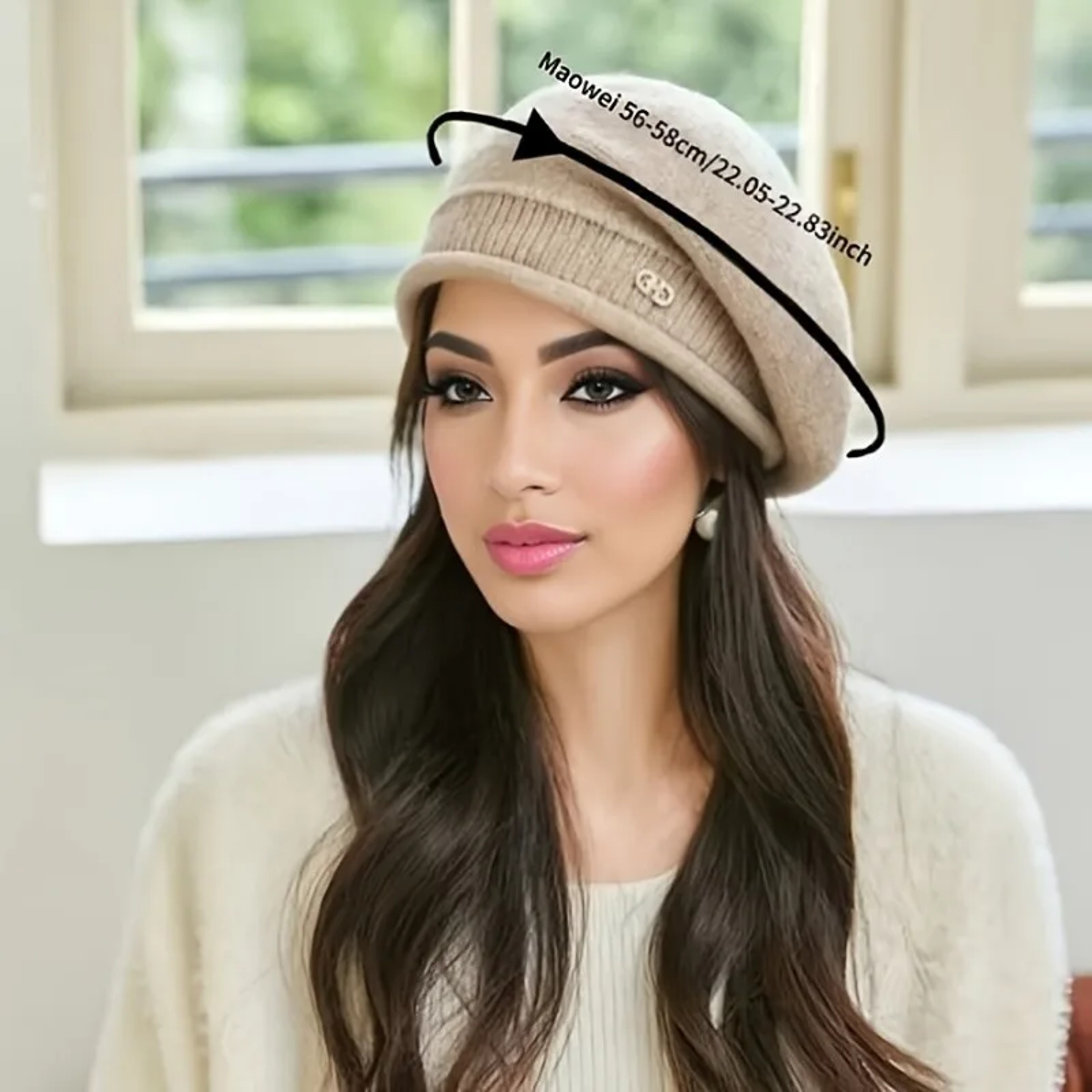 Womens 1pc Stretchy Fleece Beanie Hat Soft Cozy Acrylic Knit Cap With Pocket For Autumn Winter 3