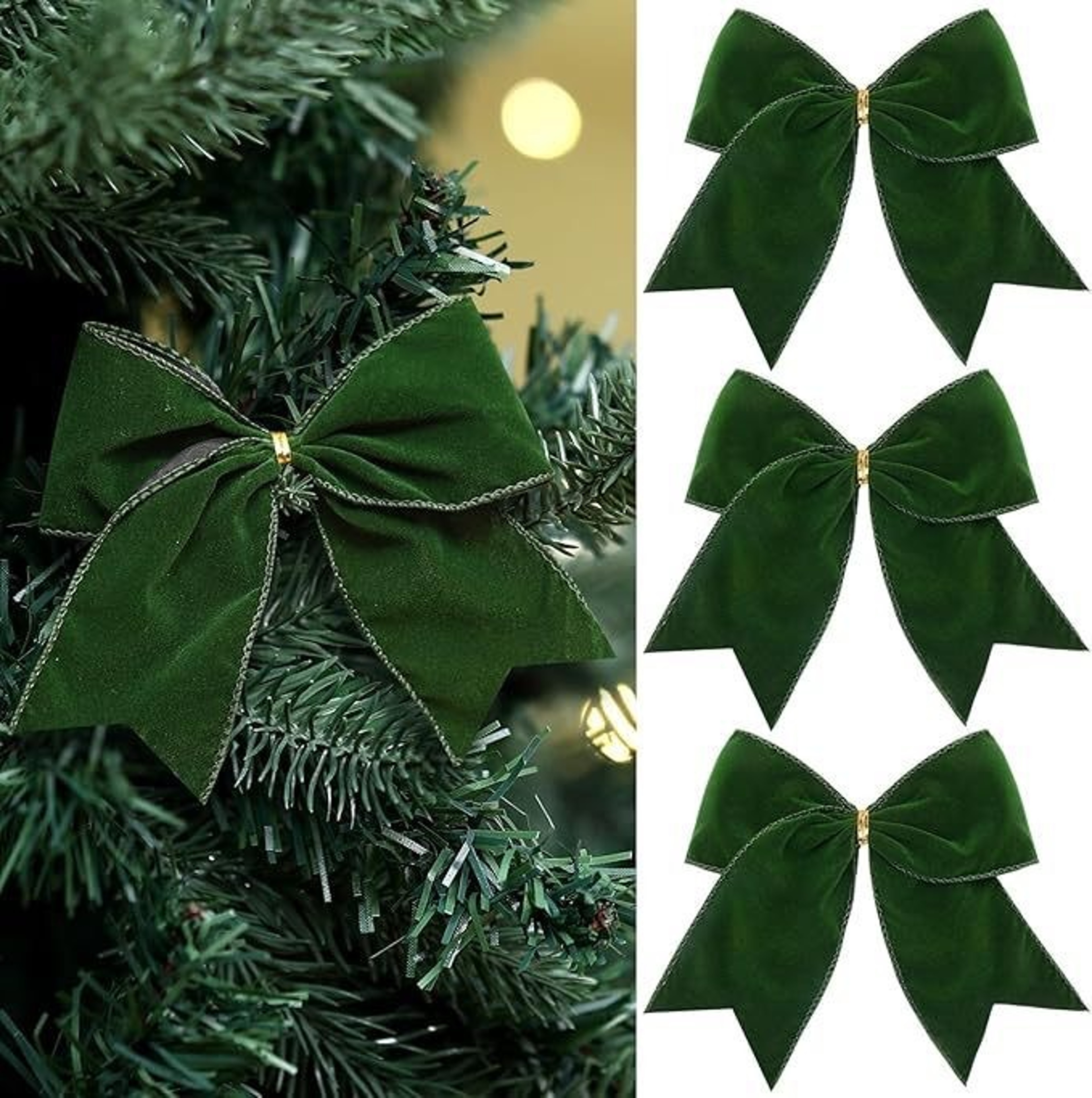 Retro Velvet Bowknot, Christmas Velvet Bow Pendant, Xmas Tree Hanging Ornament, Merry Christmas Decor, Happy New Year – view 7