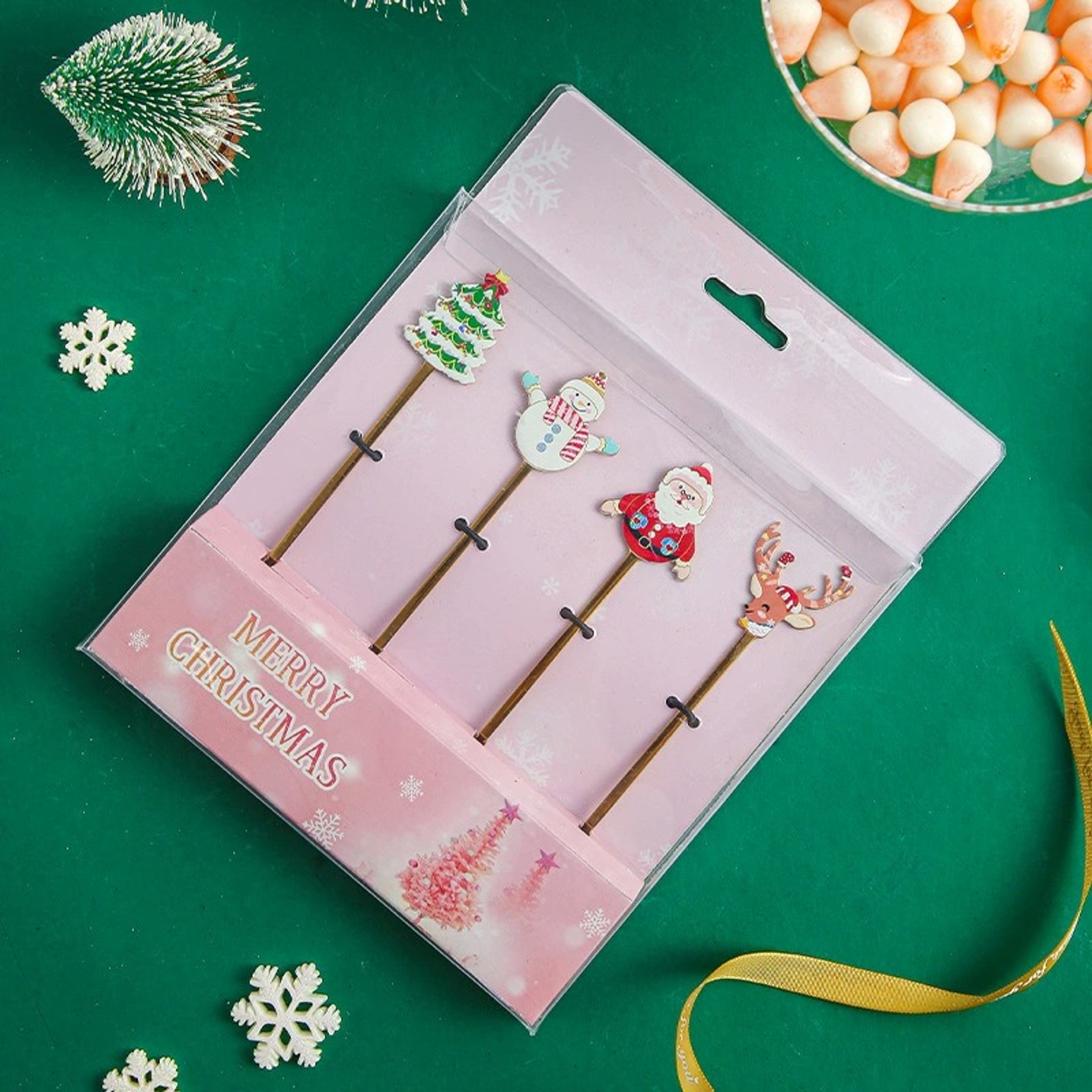 Stainless Steel Christmas Spoon Set Coffee Spoon Dessert Spoon Santa Claus Tableware Kitchen Utensi