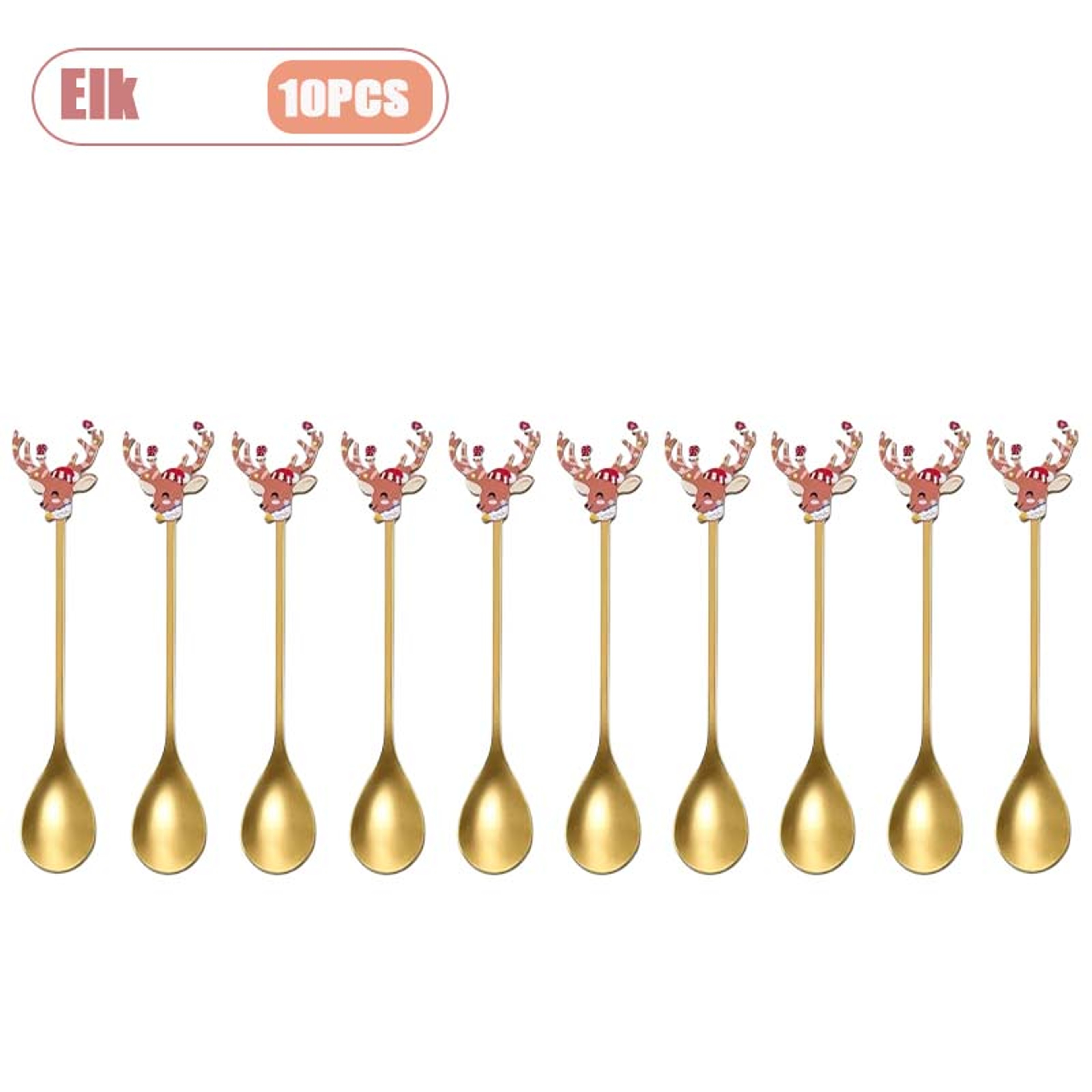 Stainless Steel Christmas Spoon Set Coffee Spoon Dessert Spoon Santa Claus Tableware Kitchen Utensi
