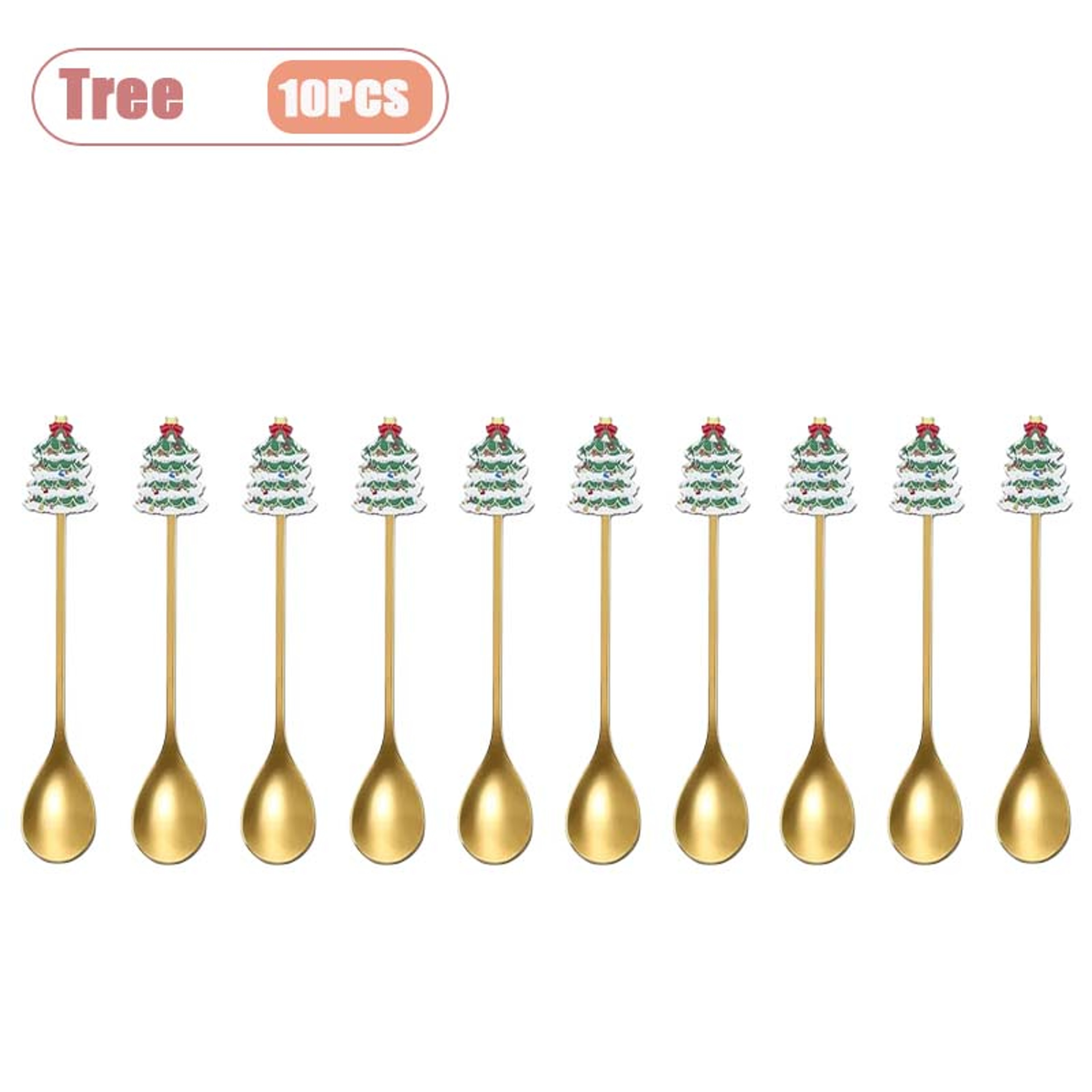 Stainless Steel Christmas Spoon Set Coffee Spoon Dessert Spoon Santa Claus Tableware Kitchen Utensi