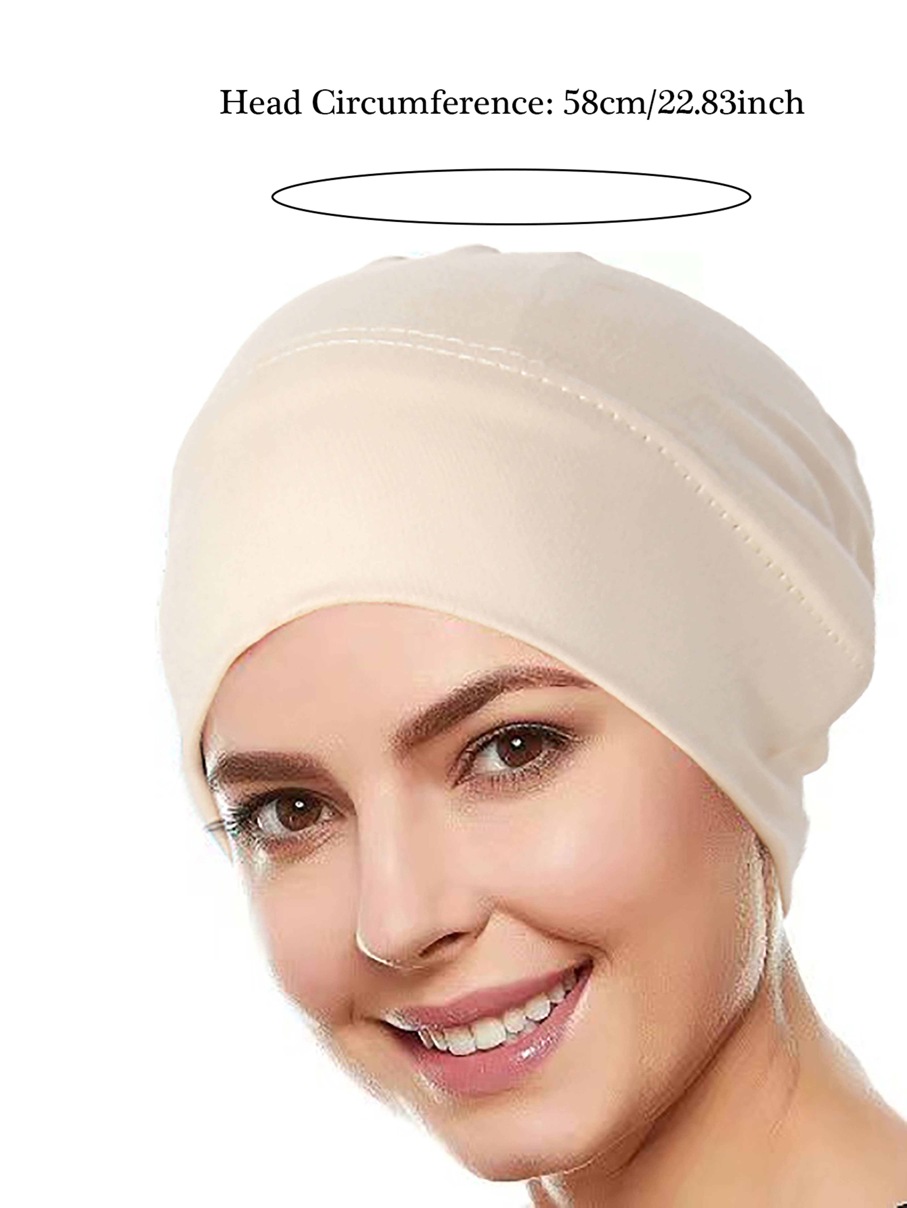 Muslim Hijab Caps Wrap Head, Ramadan Solid Color Women, Soft Elastic Turban Chemo Cap – view 4
