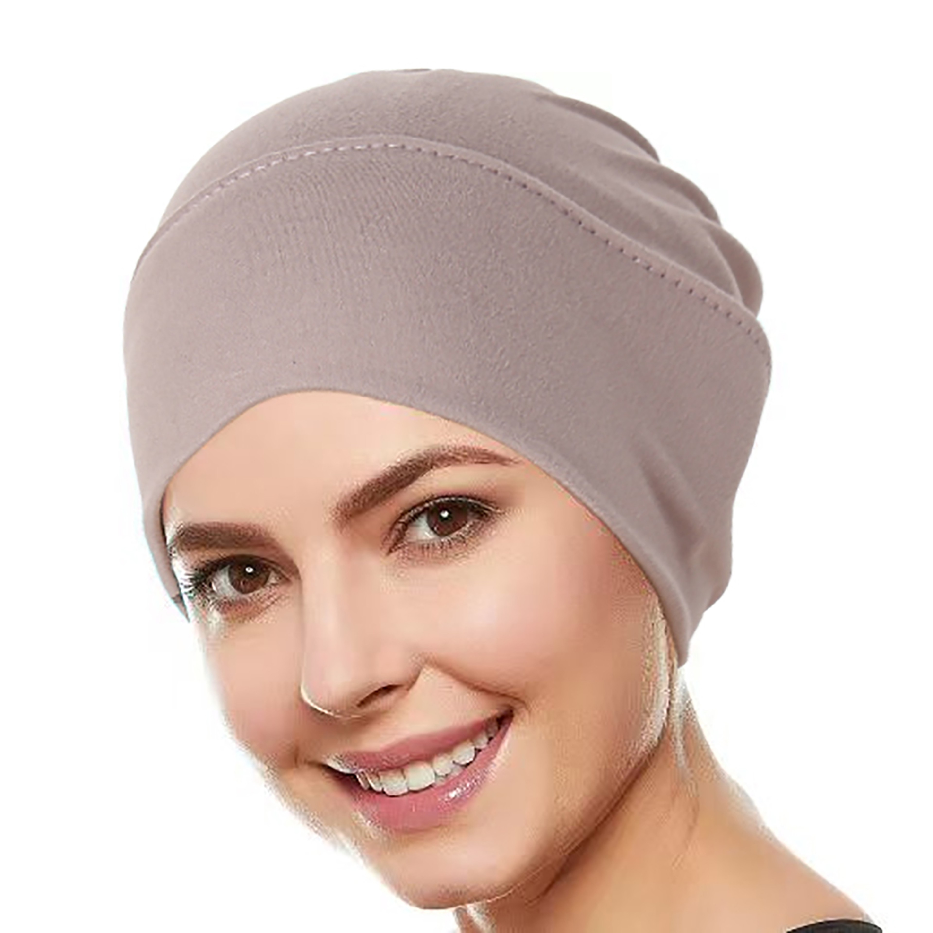Muslim Hijab Caps Wrap Head, Ramadan Solid Color Women, Soft Elastic Turban Chemo Cap – view 5