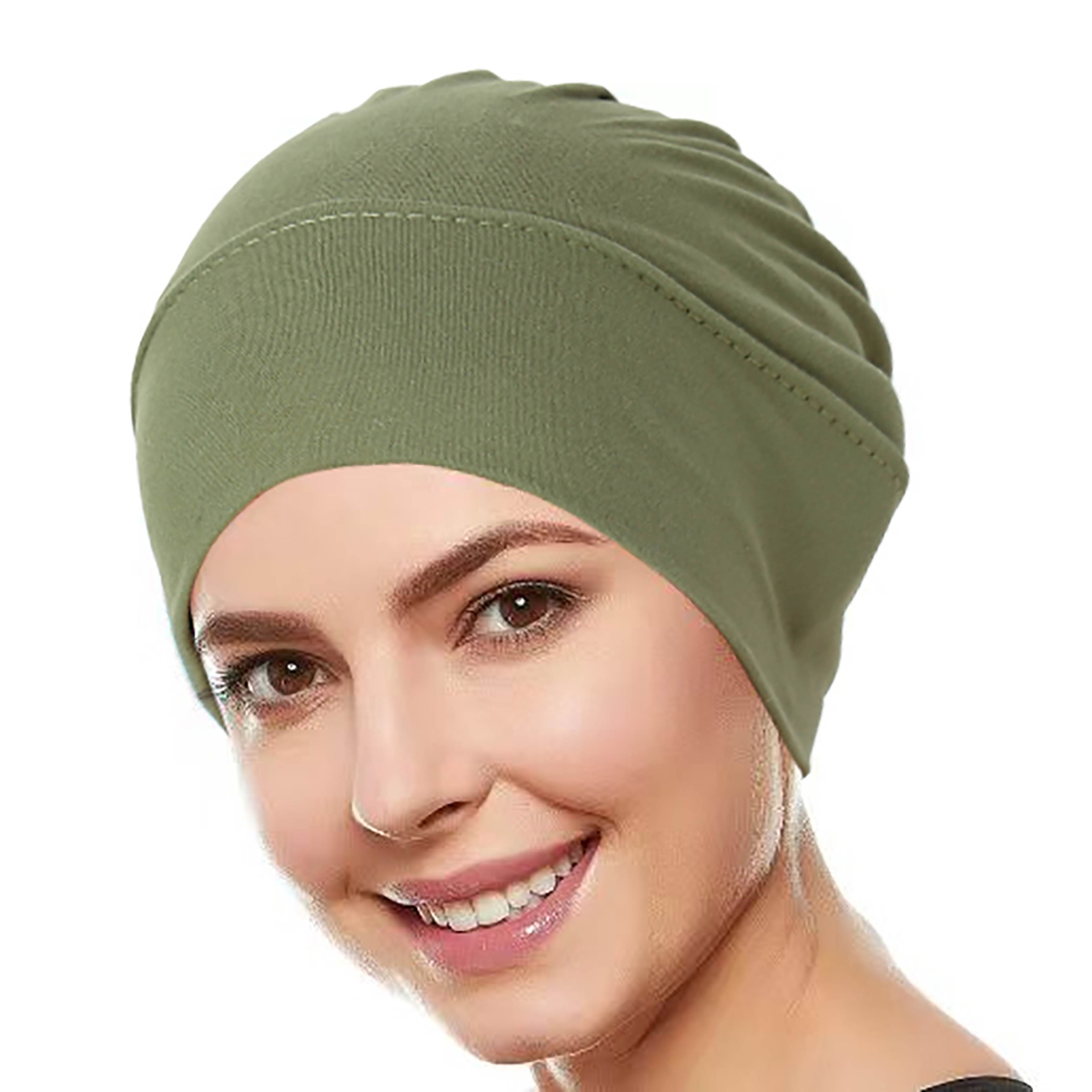 Muslim Hijab Caps Wrap Head, Ramadan Solid Color Women, Soft Elastic Turban Chemo Cap – view 19