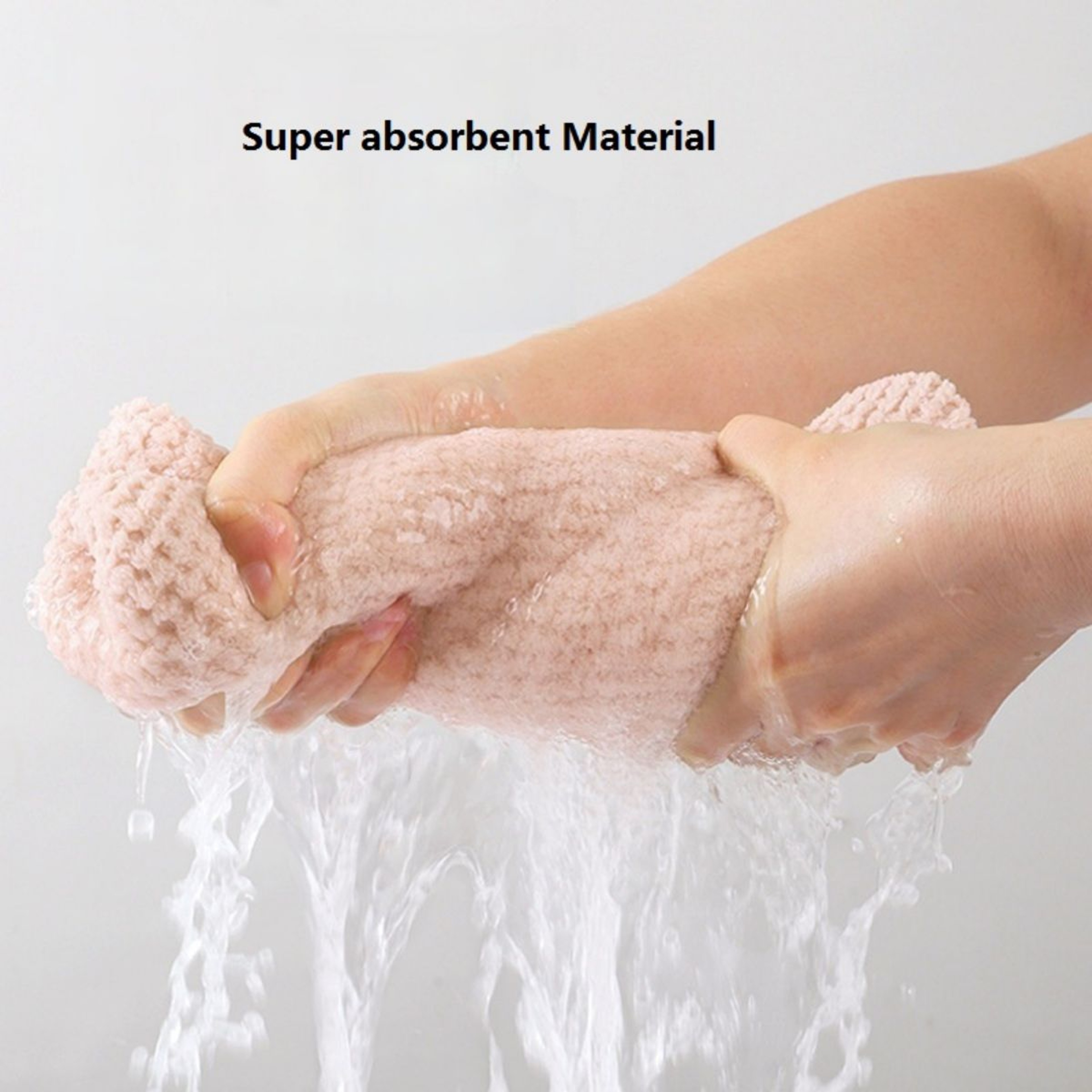 Textured dry hair cap, solid color hair towel, hair towel wrap for women, absorbent – view 2