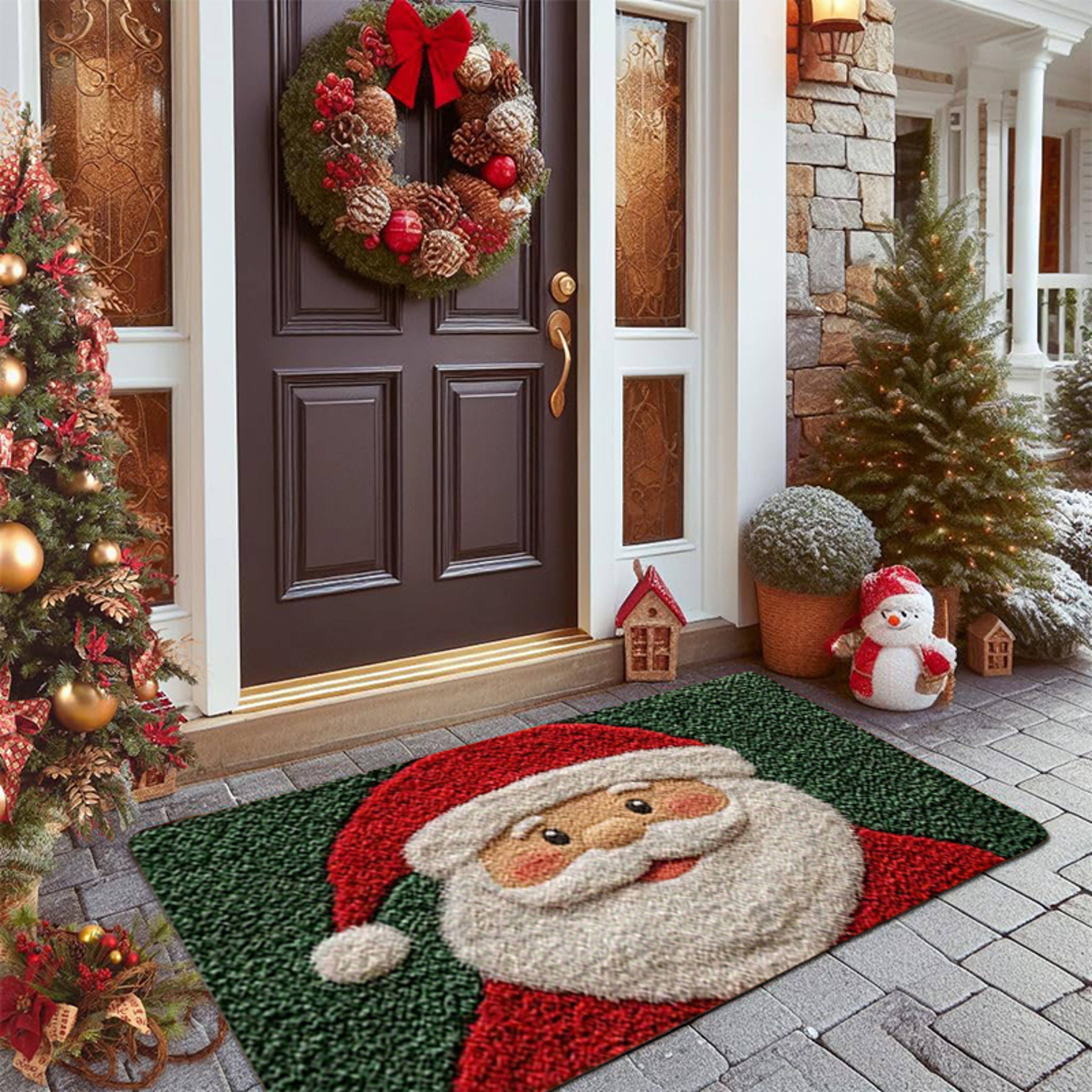 Merry Christmas Door Mat Santa Claus Carpet Outdoor Decorations For Home Navidad Xmas Ornament Holi