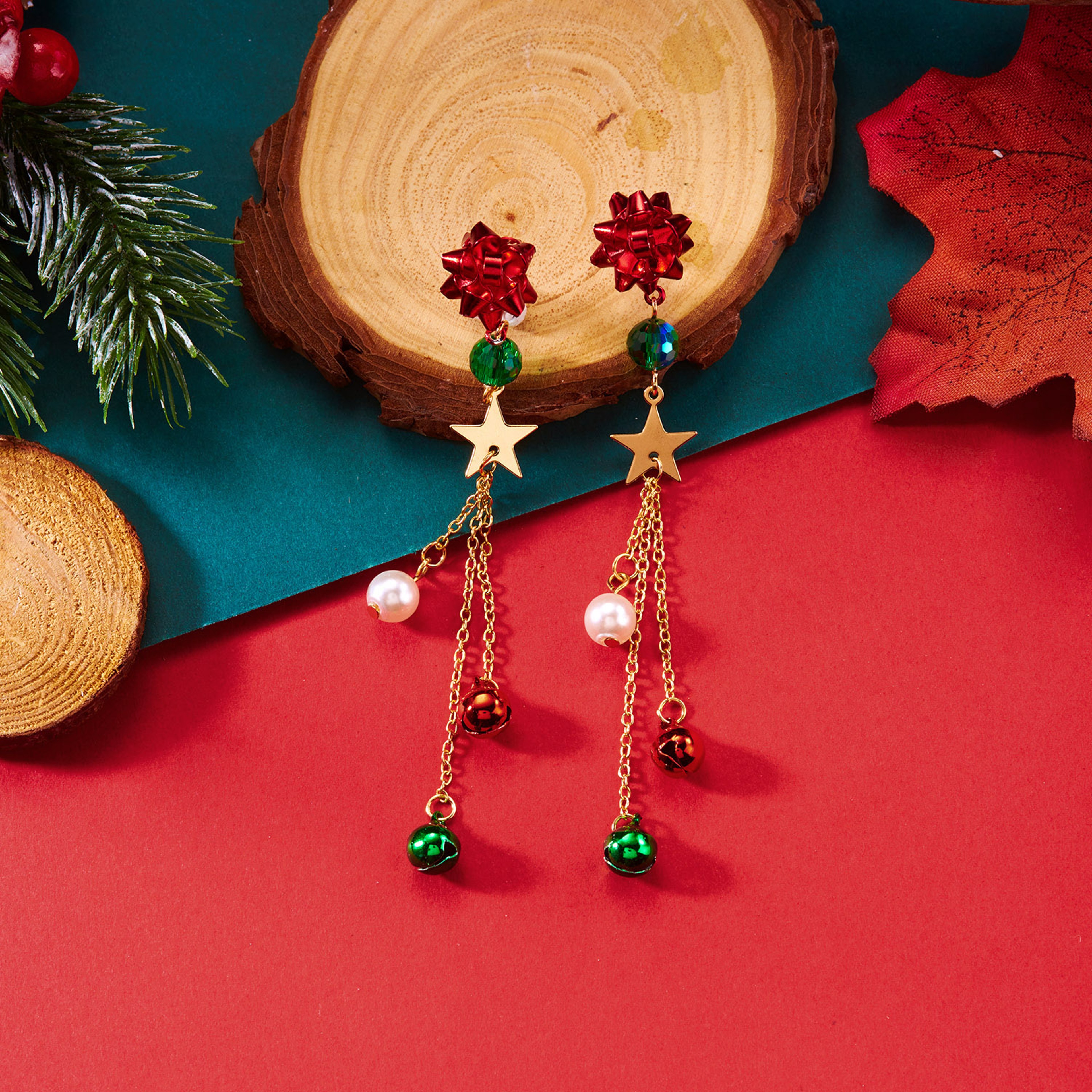 Cute Snowman, Colorful Crystal Zircon, Dangle Earrings For Women, Christmas Tree Snowflake Bow, Xmas New Year Party Gift – view 21