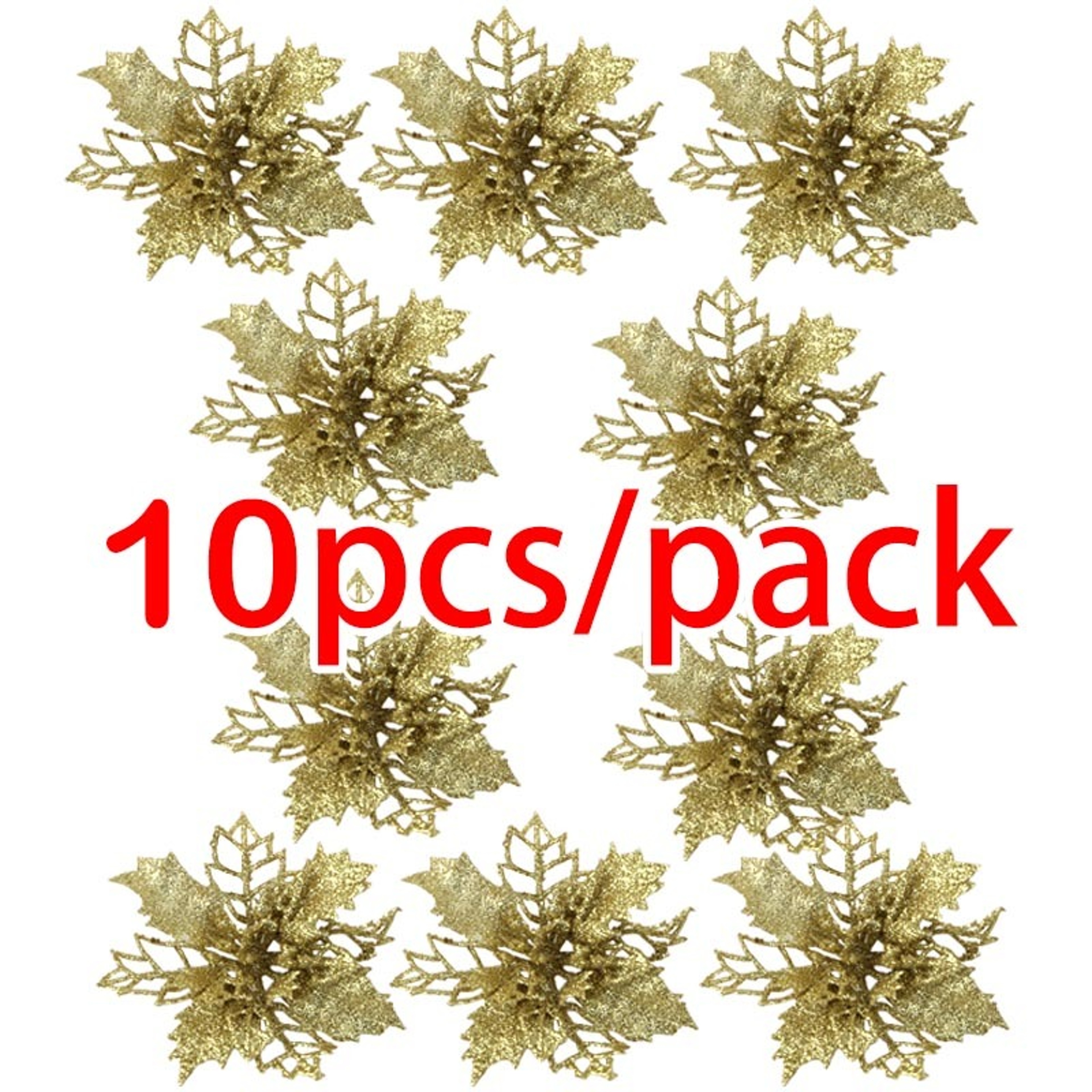 Artificial Christmas Tree Glitter Flower Decorations Xmas Ornaments New Year Gift 6