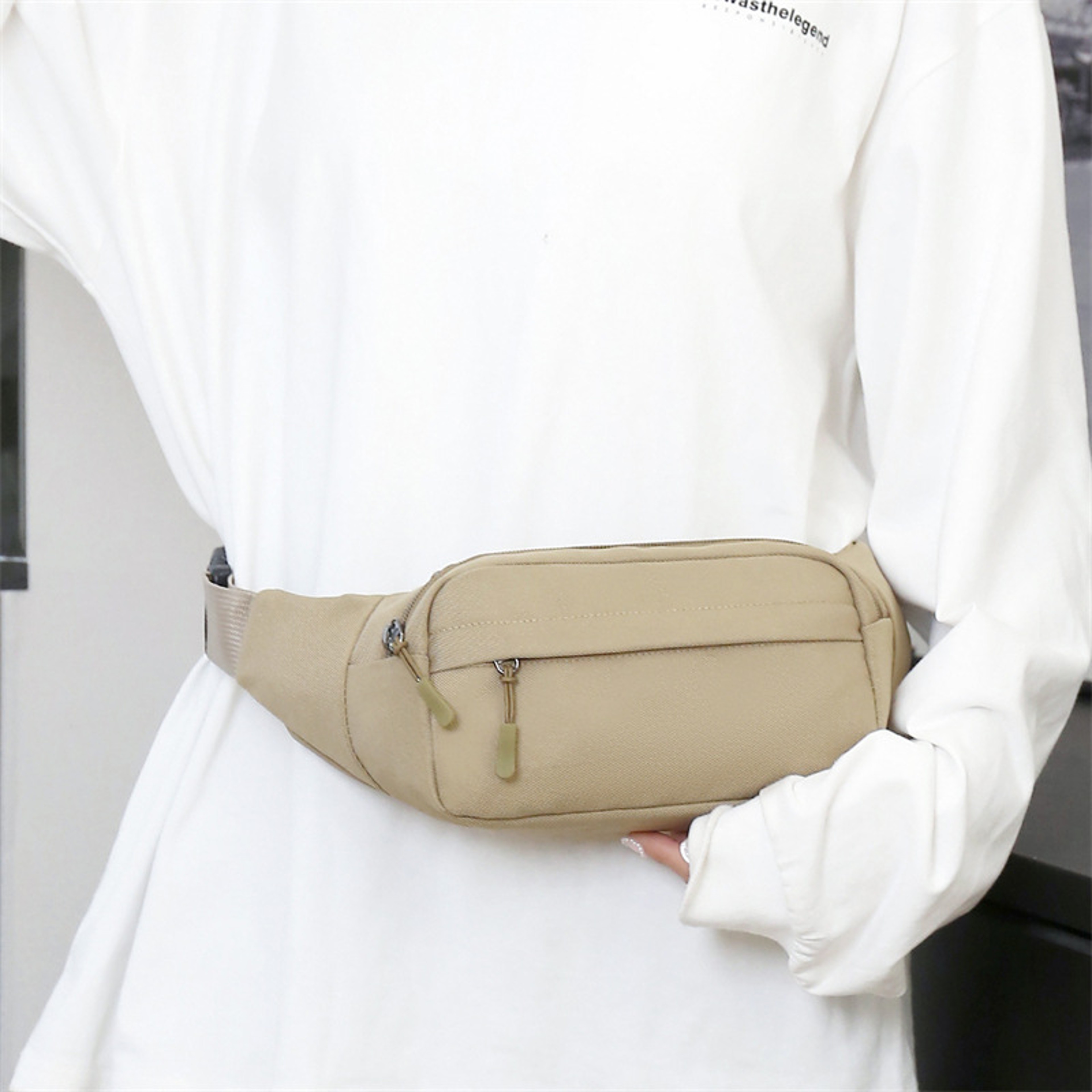 Casual Large Phone Belt Bag, Men Waist Bag, Women's Canvas Fanny Pack, Travel Purse – view 2