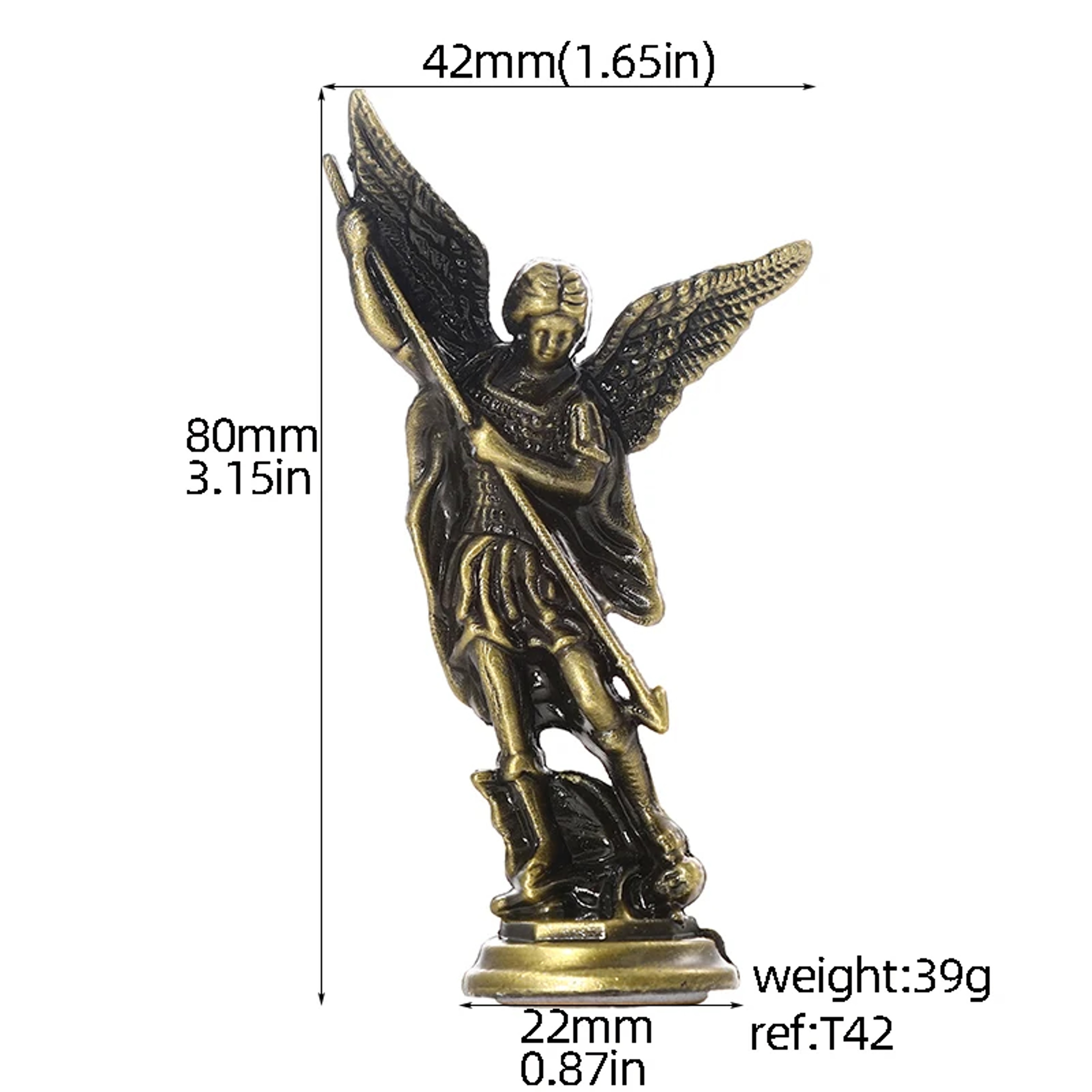 Zinc Alloy Crafts Christian Saint Michael Figurine Tabletop Desktop Archangel Defeating Satan Guard 1