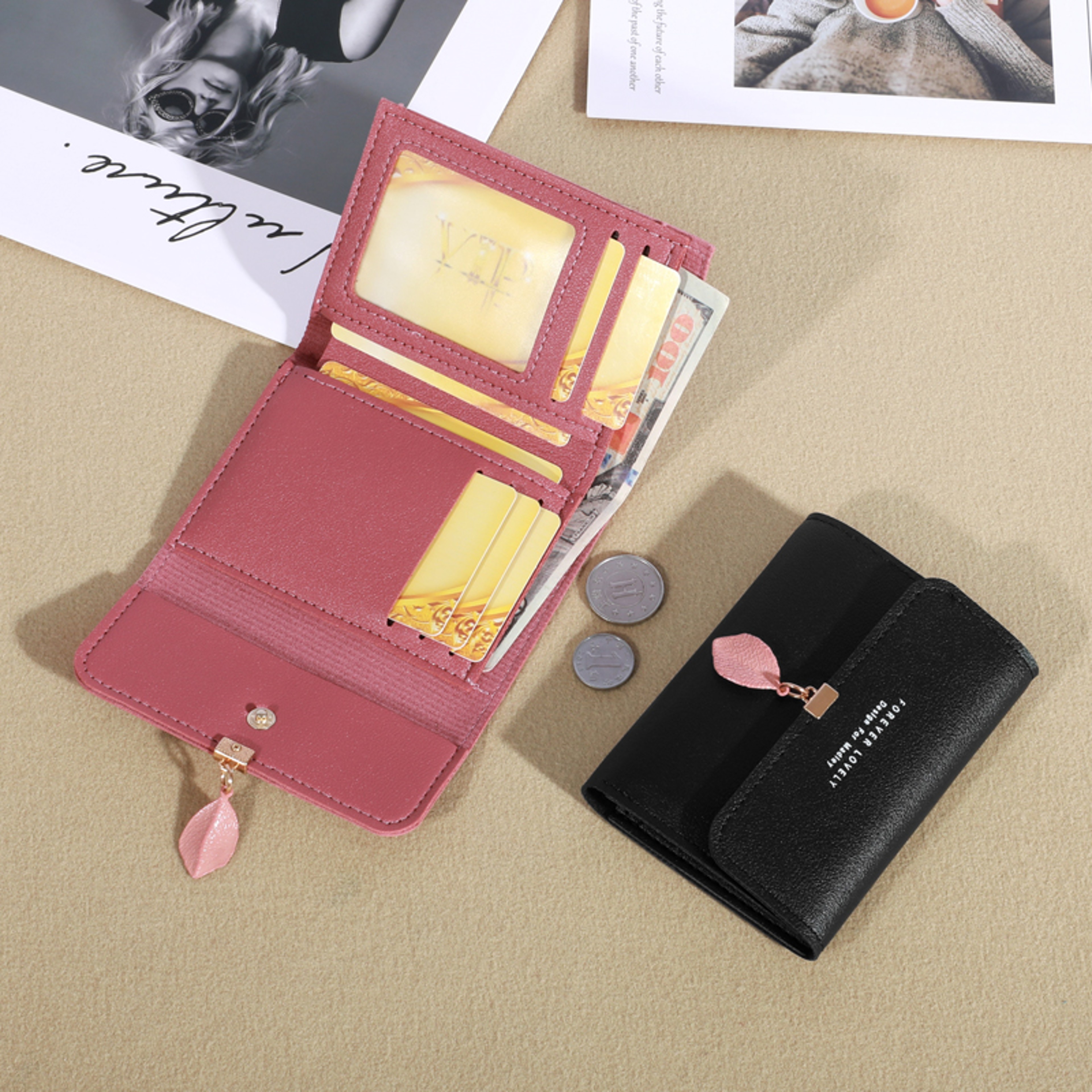 Minimalist Credit Card Holder Trifold Clutch Coin Purse Womens Casual Wallet 4