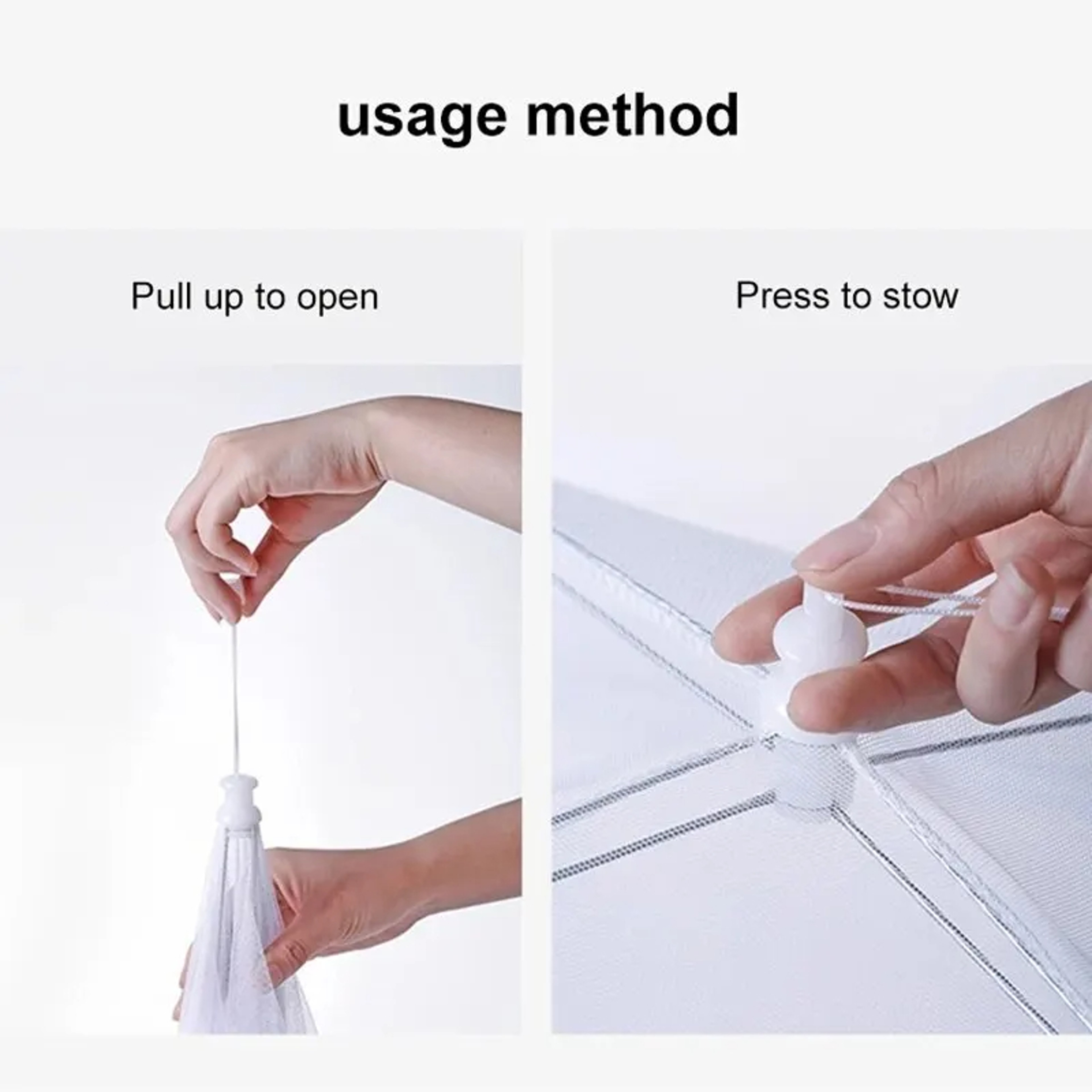 Washable Folding Food Cover Mesh, Insect Proof Protective Dish Cover, Durable Plastic Table Food Shield – view 5