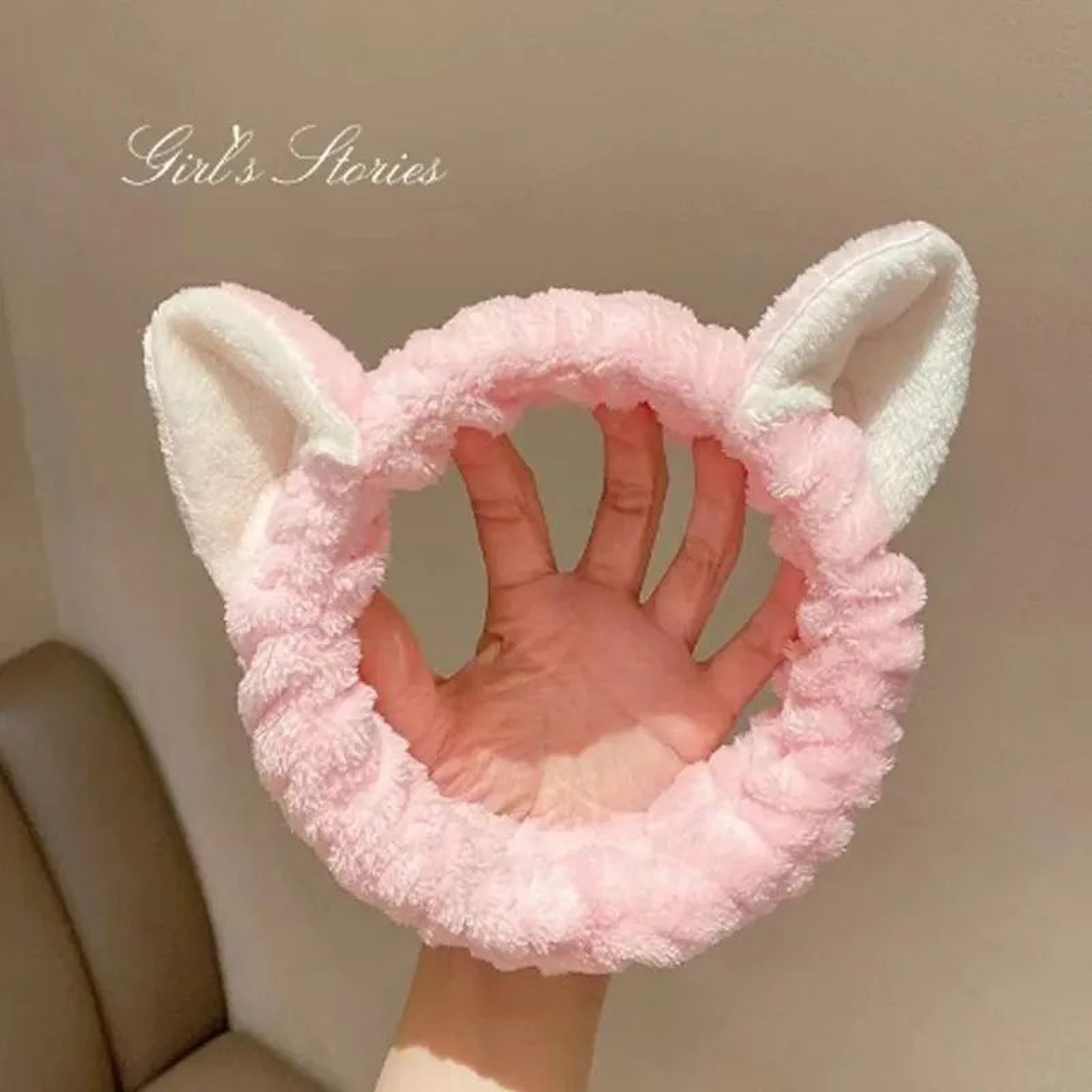 Cute Soft Hair Bow Headband Coral Plush Hairband Cat Makeup Wash Face Bandage For Girls 6