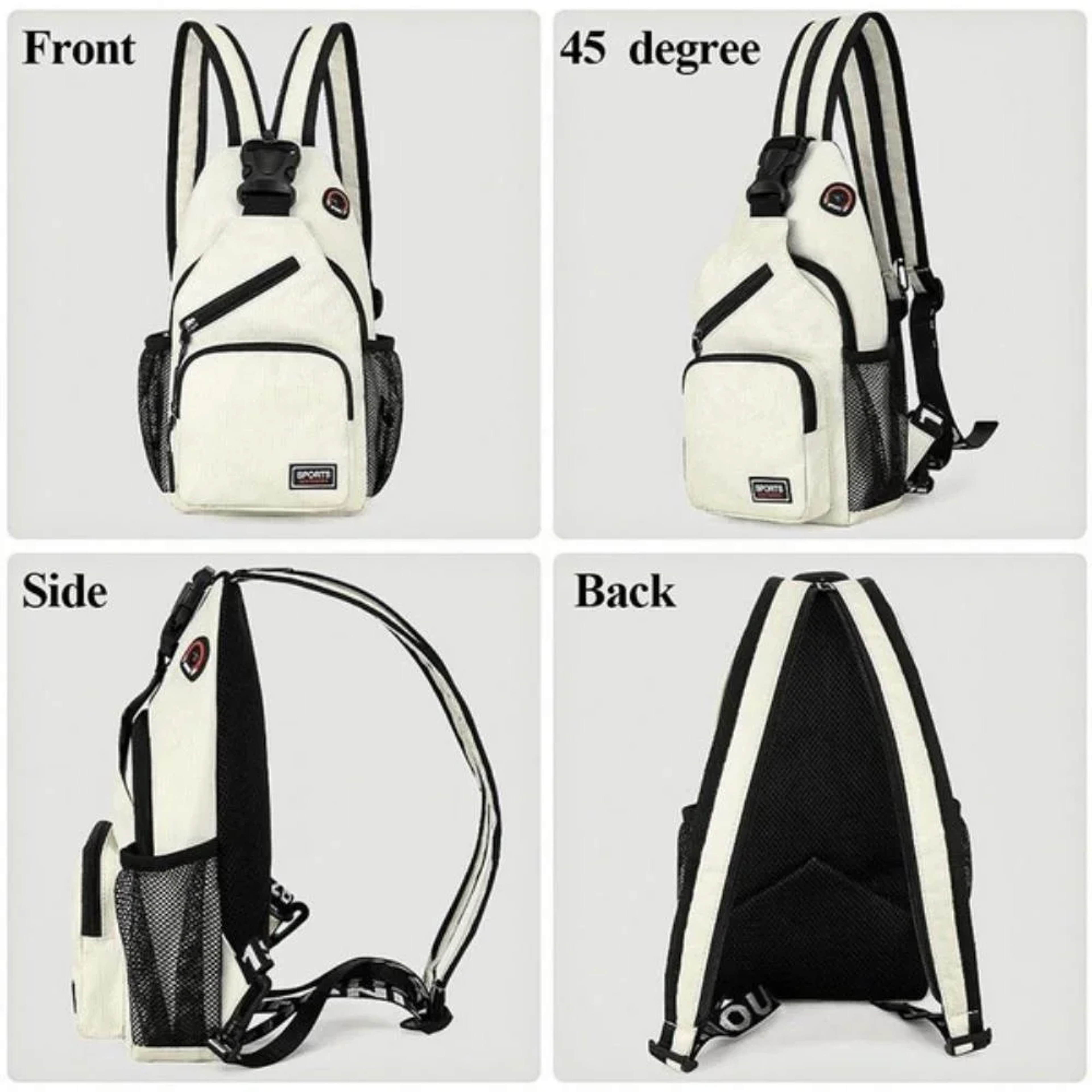 Multifunctional Mens And Womens KISMIS Messenger Shoulder Travel Backpack Chest Bag With Headphone  3