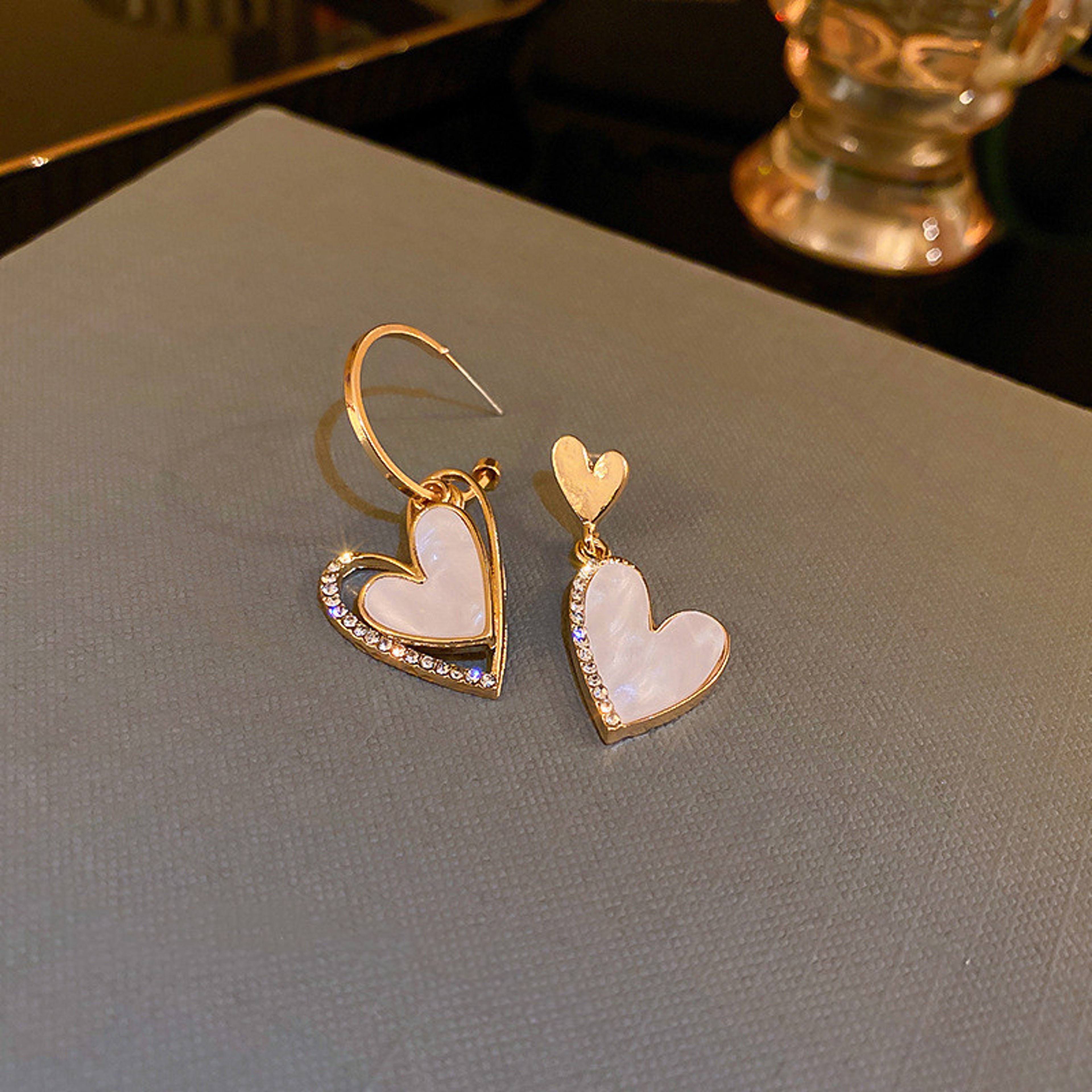 Asymmetric Korean Hollow Black Heart Earrings Drop Earrings Party Jewelry Temperament Style For Wom 10