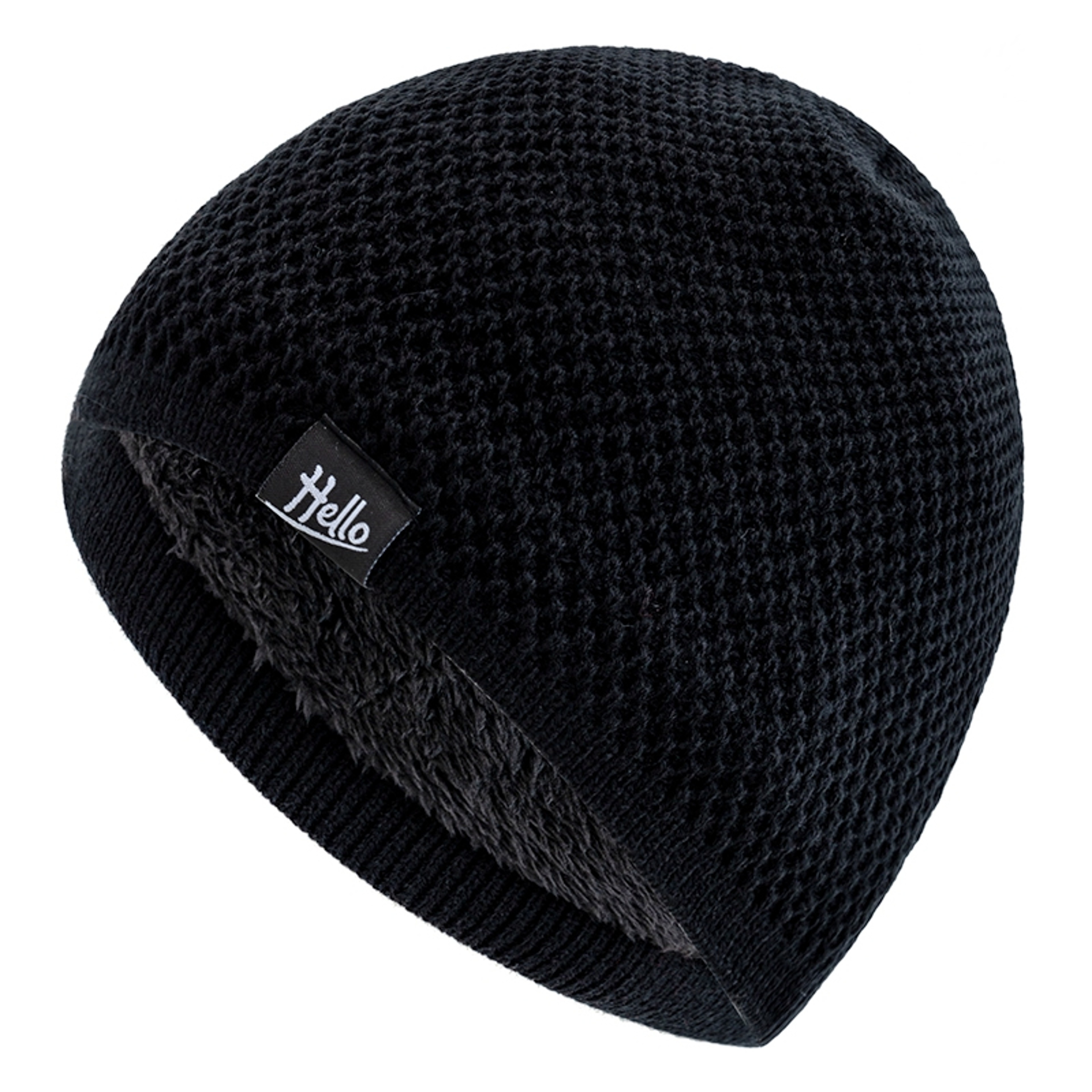 Plush Fur Lined Winter Hats, New Style Beanies, Hello Letter Cap, Casual Knitted Ski Hats for Men and Women – view 12
