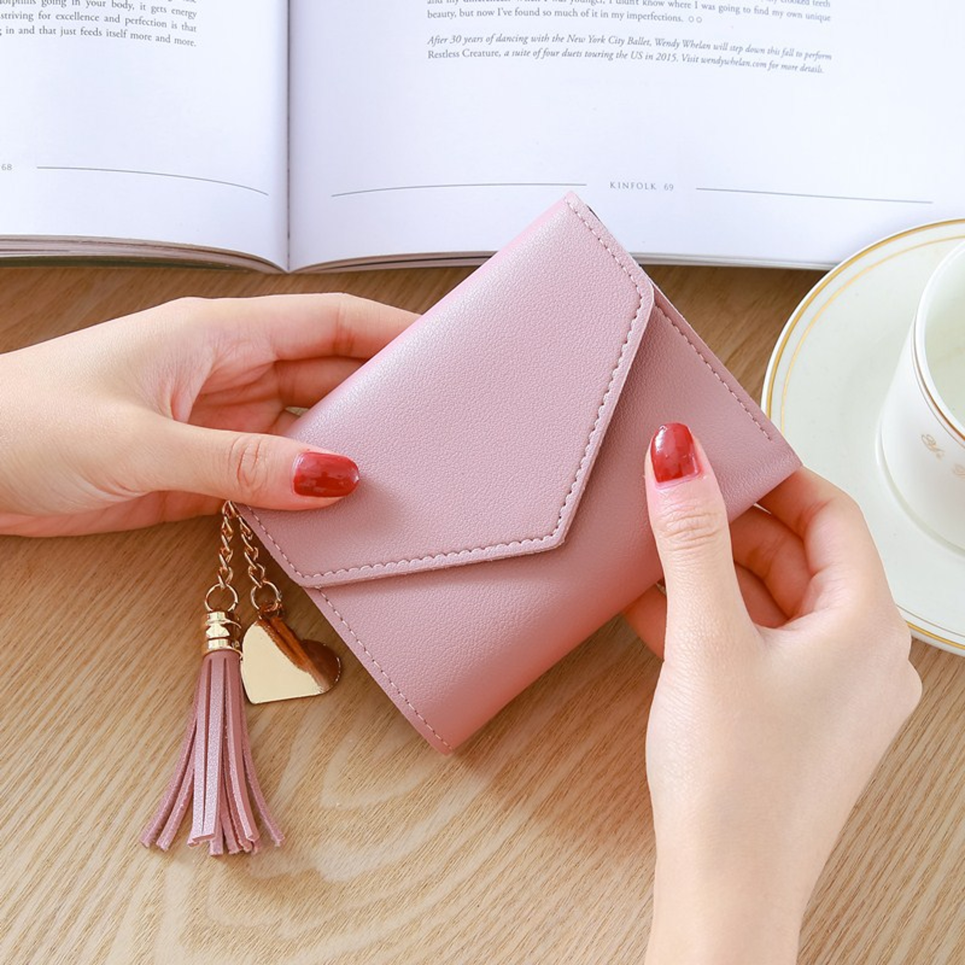 PU Leather Women Luxury Tassels Fashion Short Women Wallets Wallet Hasp Small Wallet Trend 0