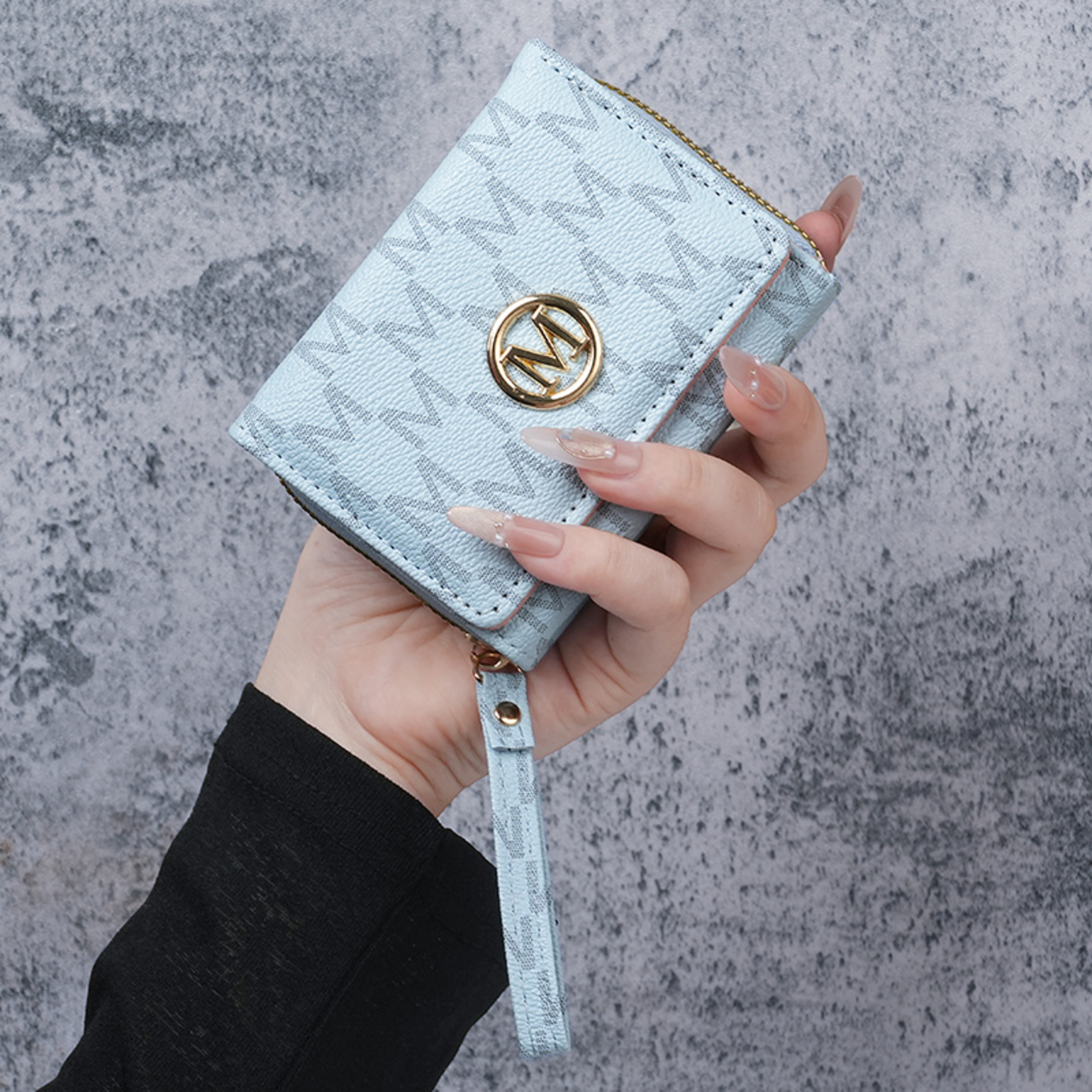 New style women's wallet, short, European and American PU high-end coin purse, printed, multi-card slots, small wallet – view 9