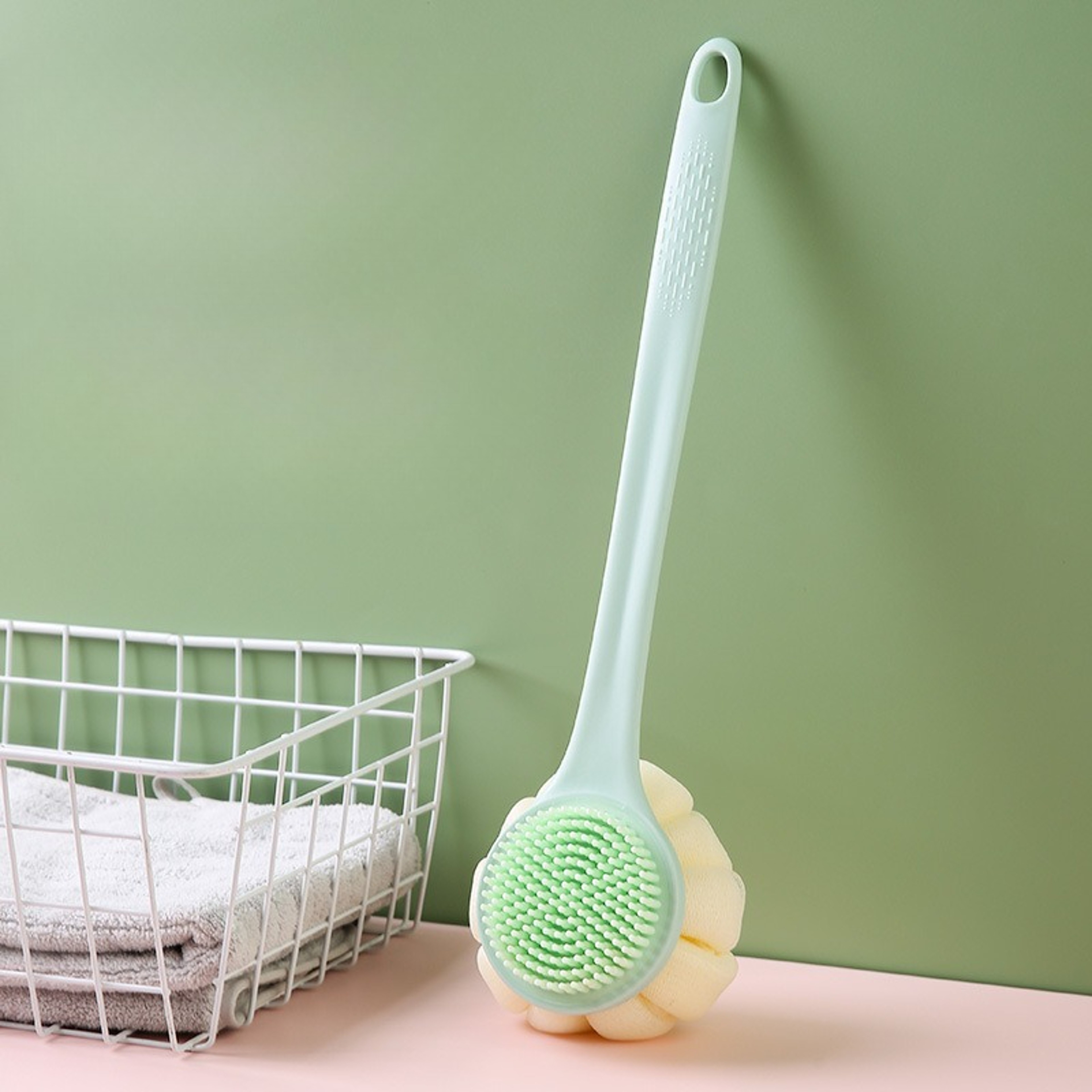 Shower Back Scrubber Soft Silicone Body Long Handle Back Brush Exfoliating Bath Brush Skin Health B 5