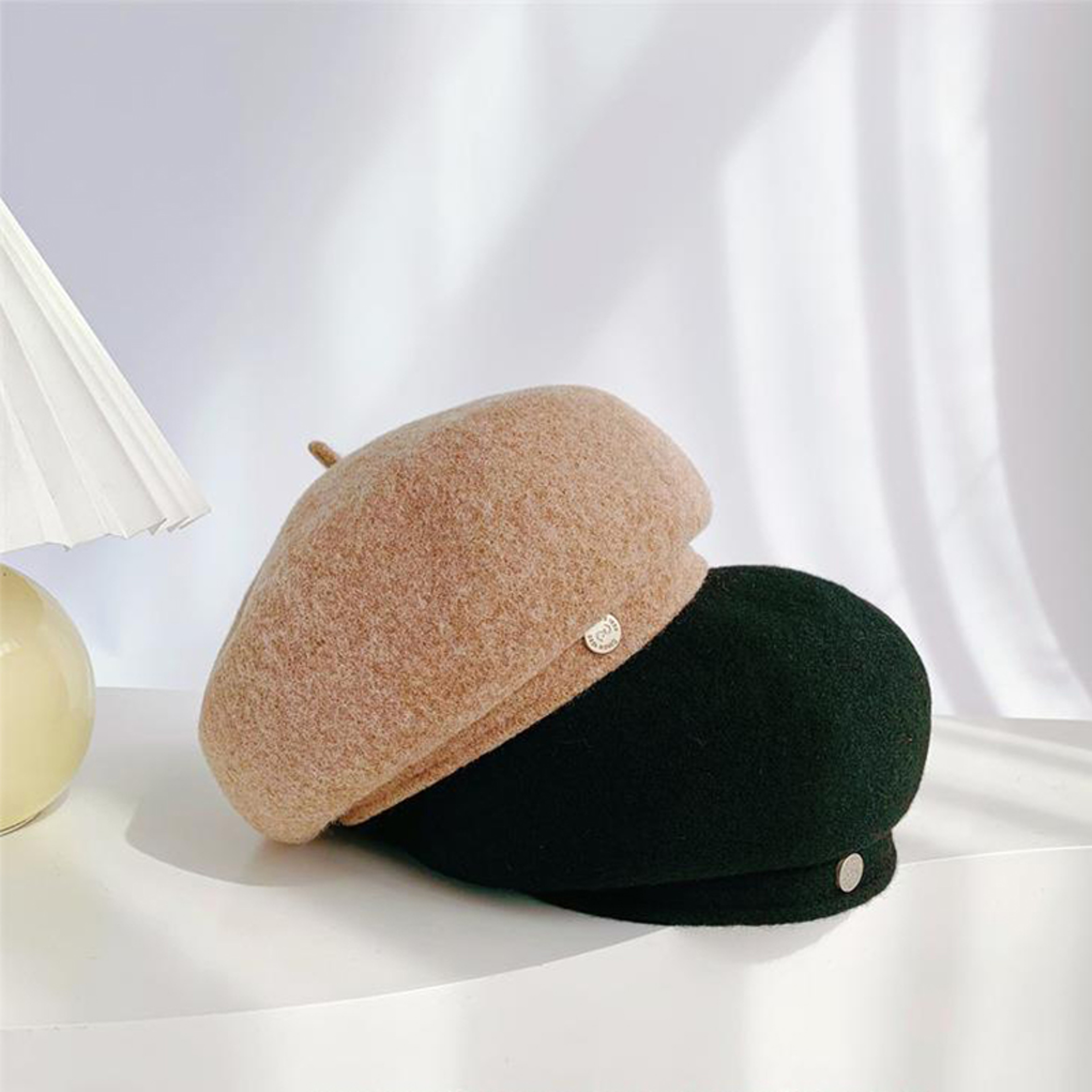 Felt Autumn Solid Colors Warm Winter, Women French Art Retro Wool, Beret Cap Beanie Hat For Female – view 1