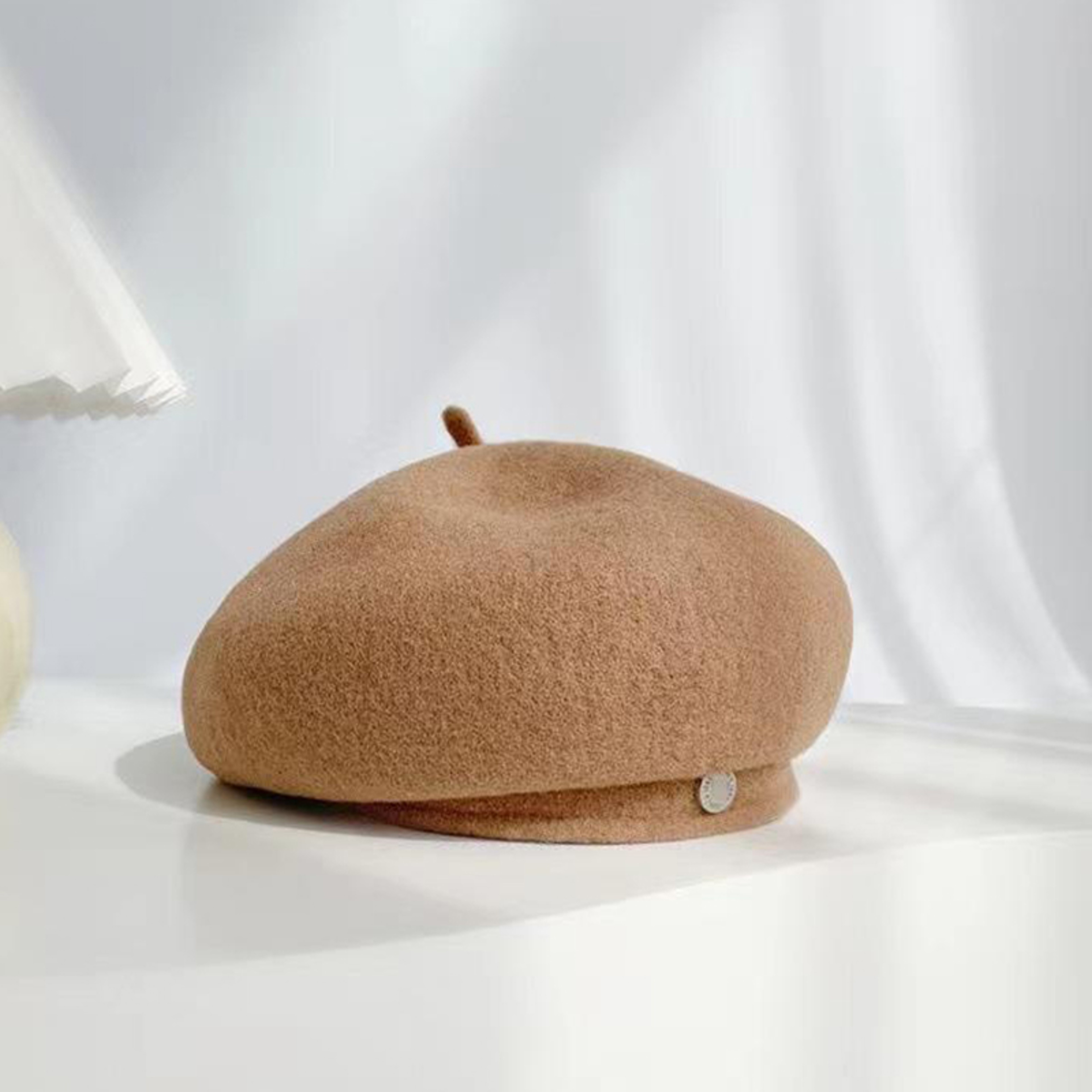 Felt Autumn Solid Colors Warm Winter, Women French Art Retro Wool, Beret Cap Beanie Hat For Female – view 7