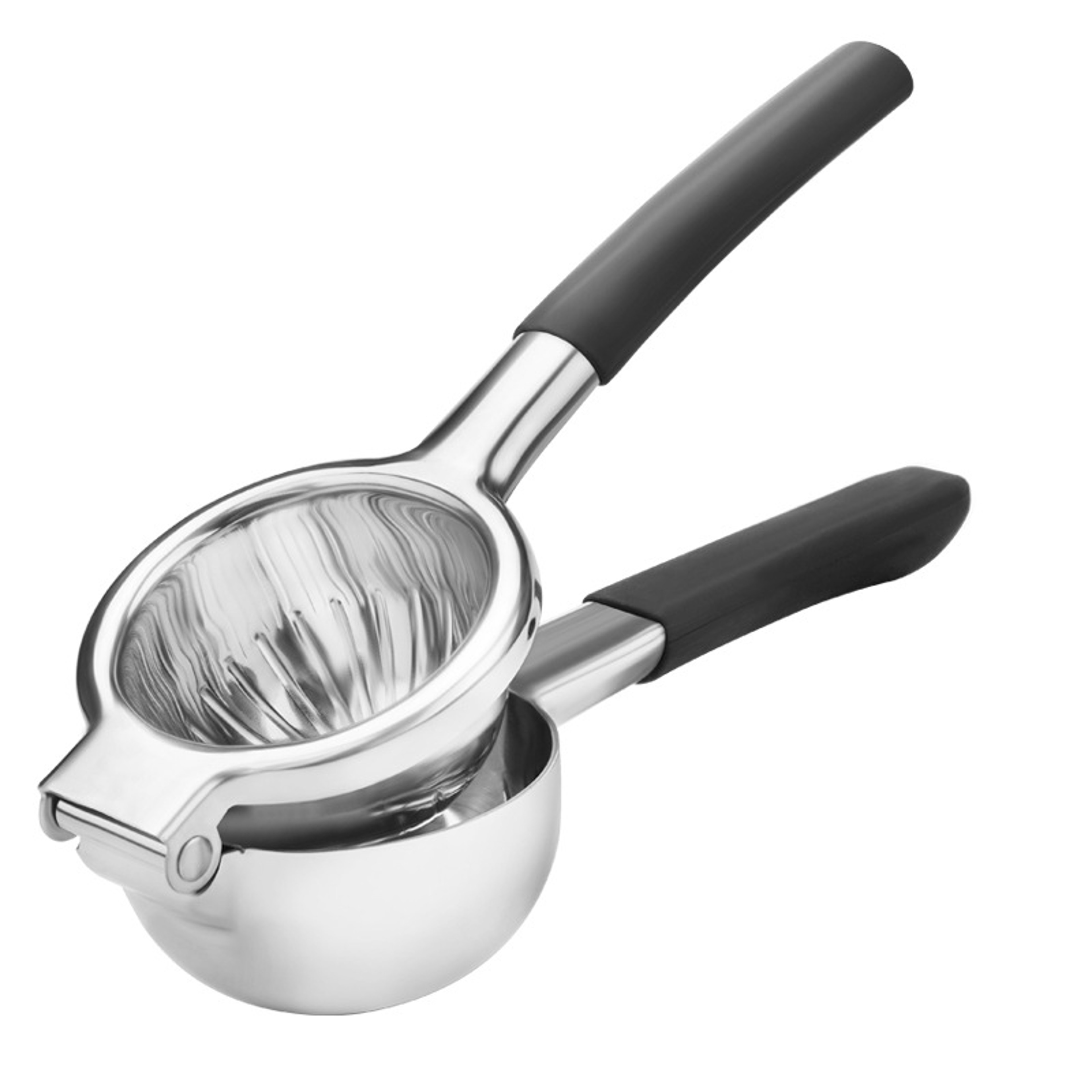 Manual Citrus Juicer Durable Metal, LemonSqueezerStainless Steel LARGE, PremiumQuality Silver Juicing Bowl, Non SlipGrip – view 7