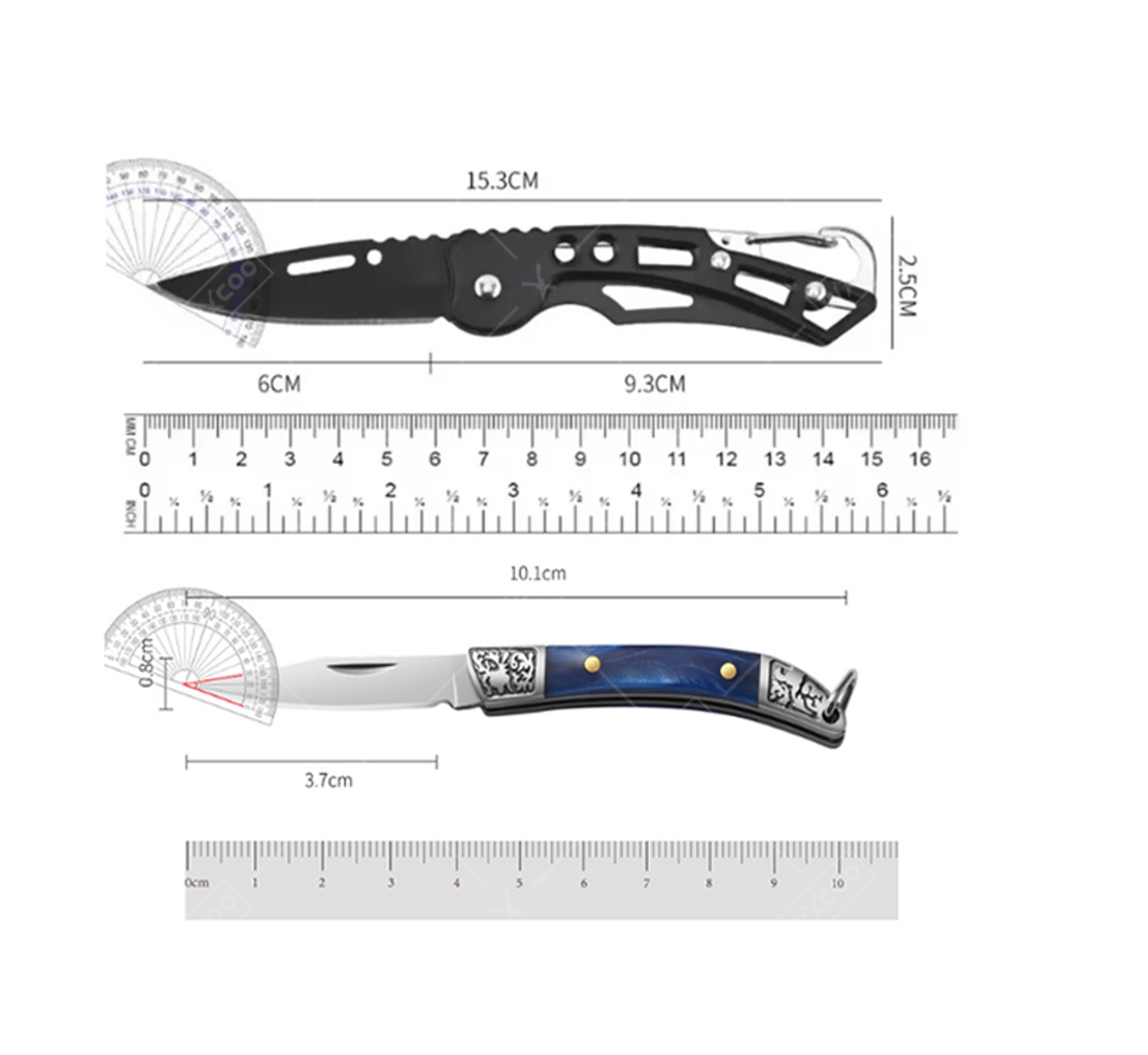 Stainless Steel Mini Knife with Non Slip Handle, Household Kitchen Folding Pocket Knife, Multifunctional Fruit knife – view 6