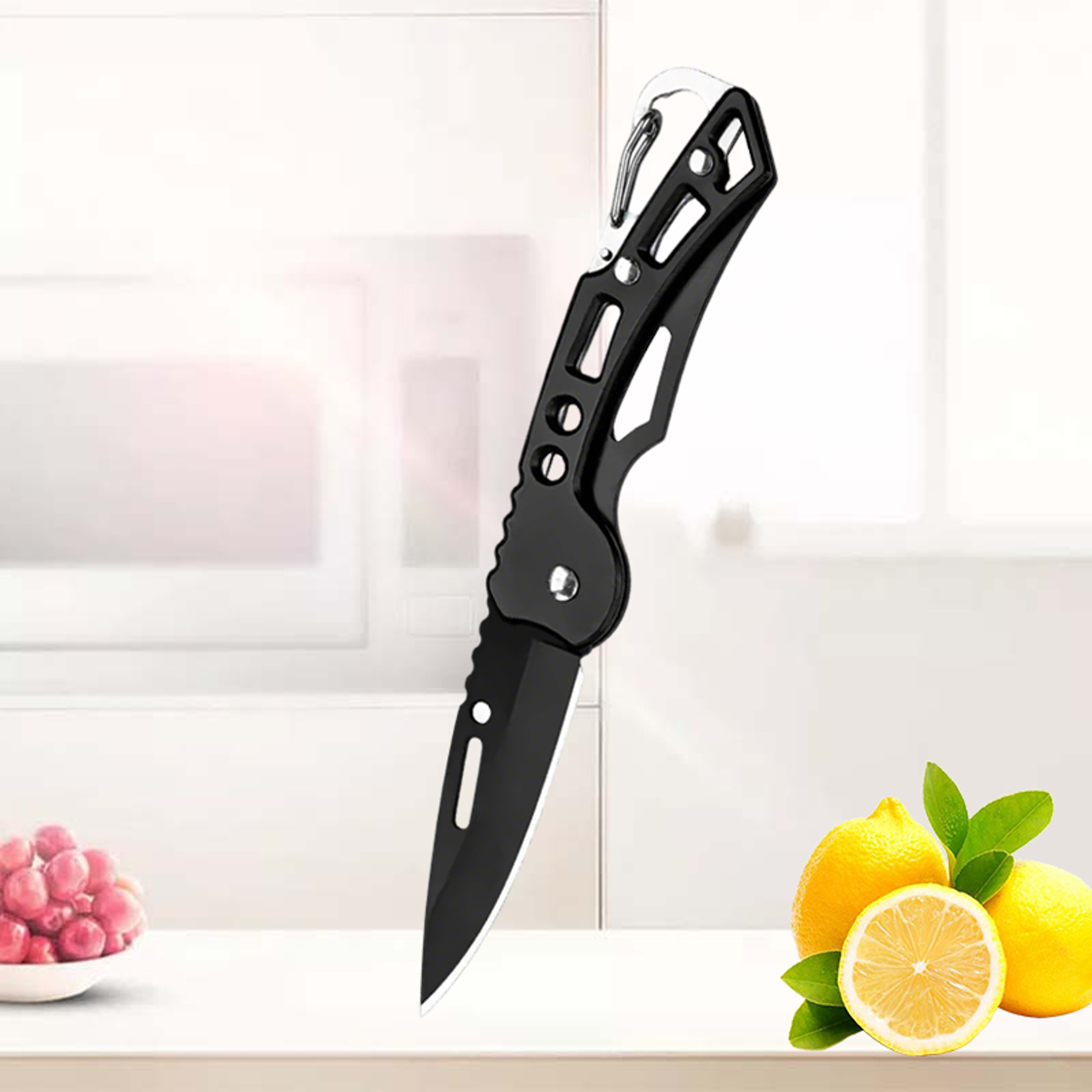 Stainless Steel Mini Knife with Non Slip Handle, Household Kitchen Folding Pocket Knife, Multifunctional Fruit knife – view 8