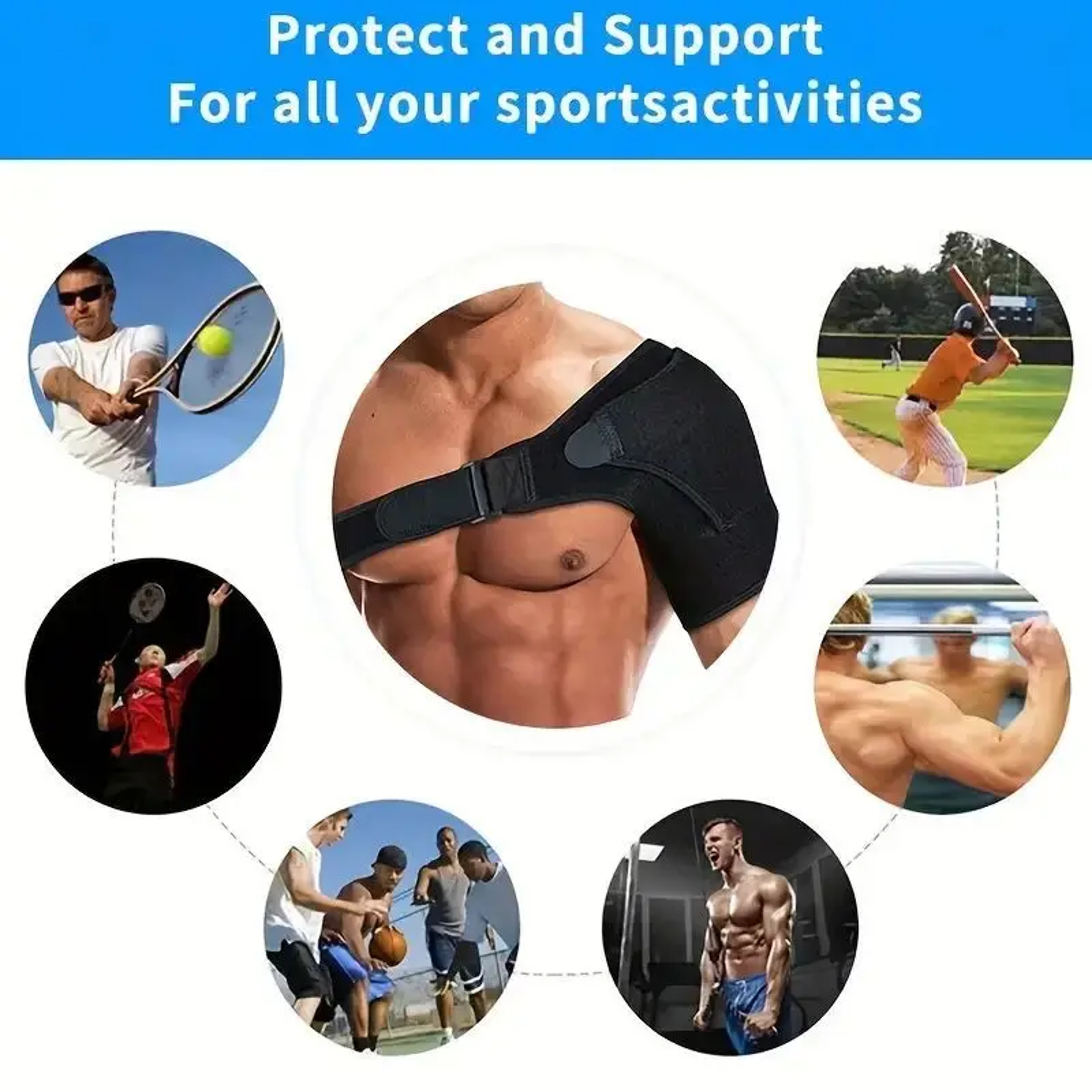 Adjustable Shoulder Brace For Left And Right Shoulder Protect Suitable For Both Men And Women 3